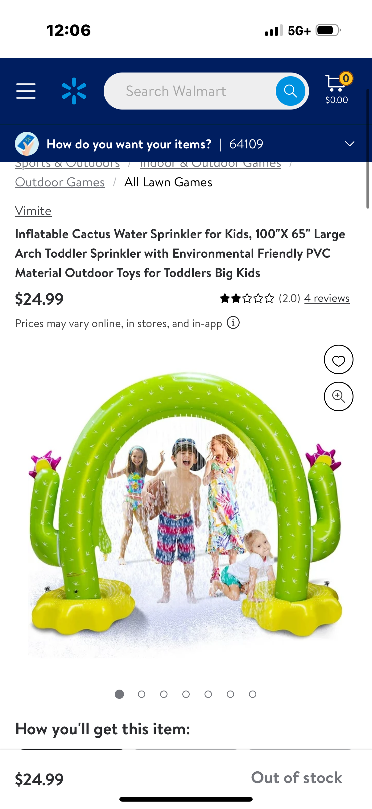 Inflatable Cactus Water Sprinkler for Kids, 100"X 65" Large Arch Toddler Sprinkler with Environmental Friendly PVC Material Outdoor Toys for Toddlers Big Kids