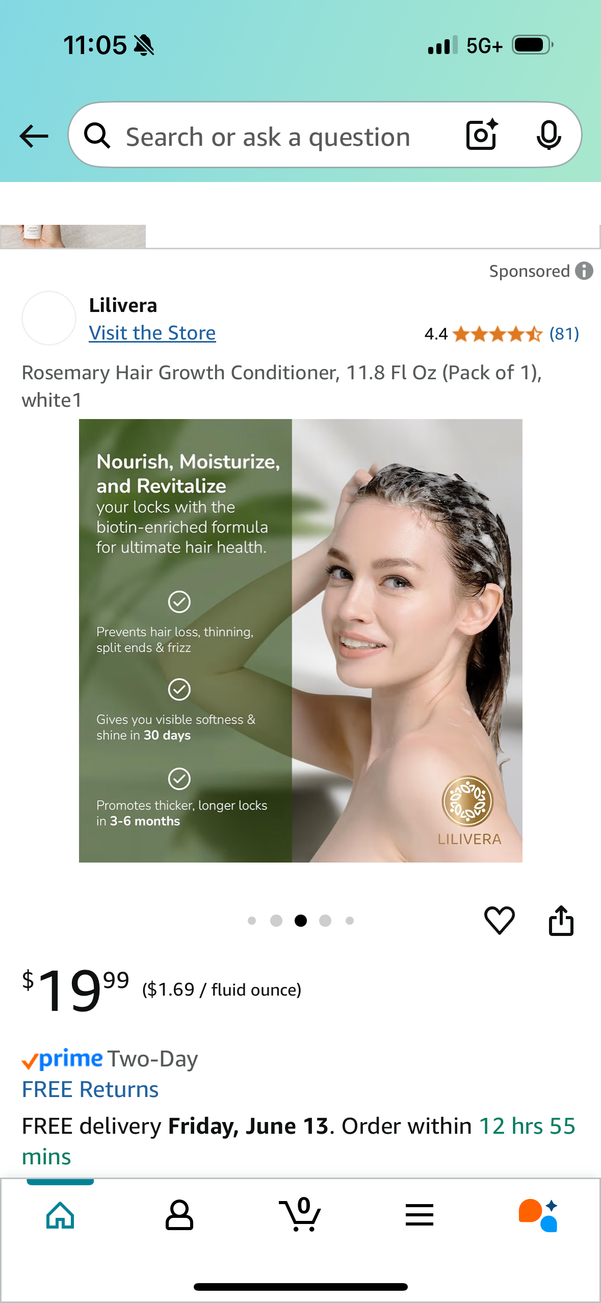 Rosemary Hair Growth Conditioner, 11.8 Fl Oz (Pack of 1), white1