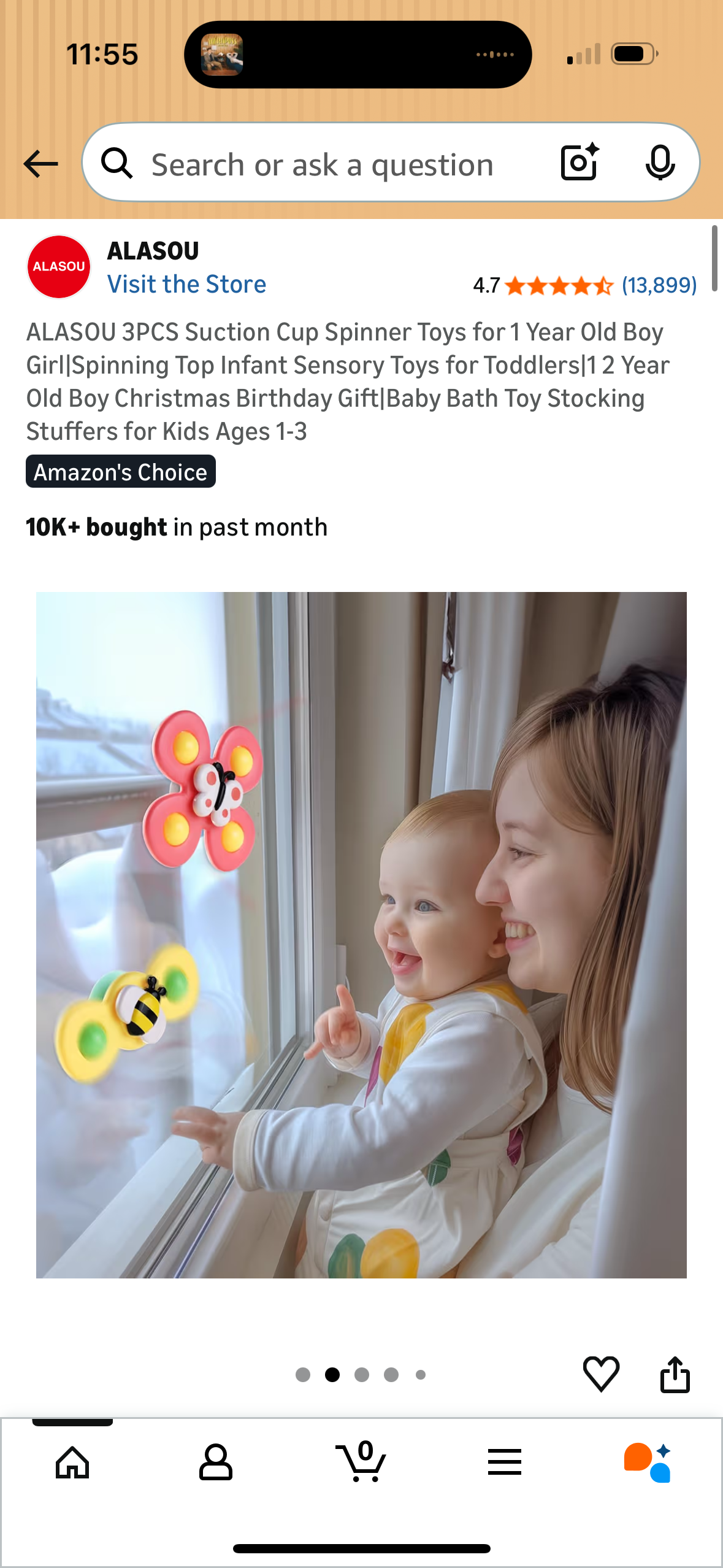 ALASOU 3PCS Suction Cup Spinner Toys for 1 Year Old Boy Girl|Spinning Top Infant Sensory Toys for Toddlers|1 2 Year Old Boy Christmas Birthday Gift|Baby Bath Toy Stocking Stuffers for Kids Ages 1-3