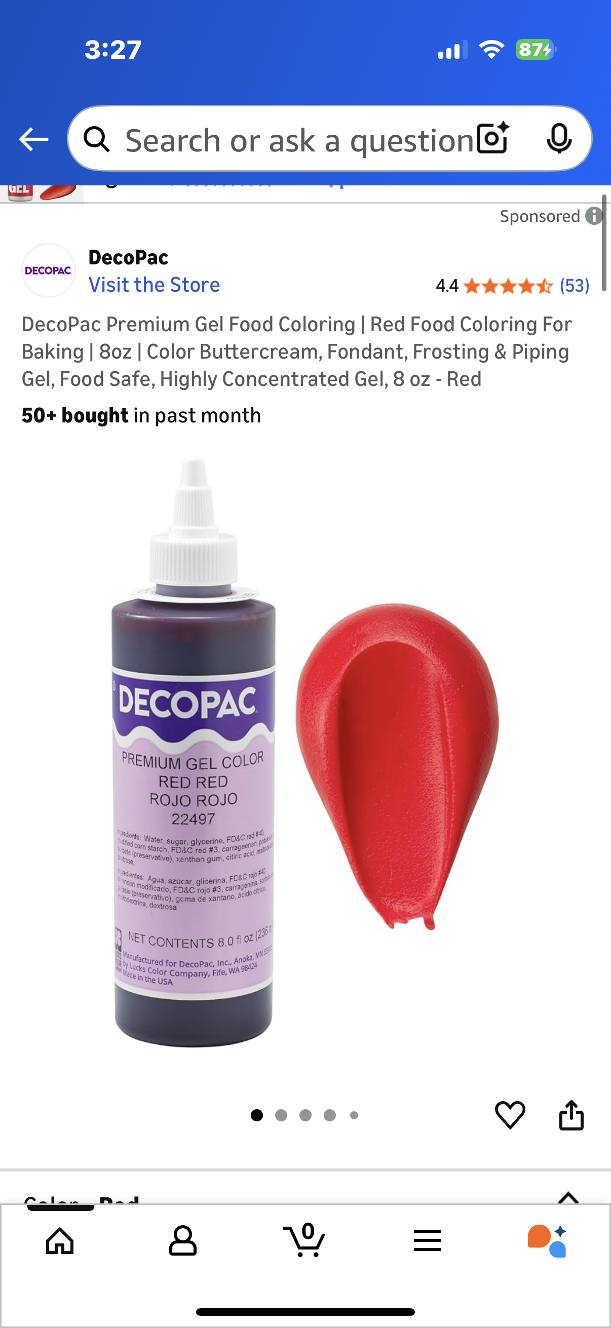 DecoPac Premium Gel Food Coloring | Red Food Coloring For Baking | 8oz | Color Buttercream, Fondant, Frosting & Piping Gel, Food Safe, Highly Concentrated Gel, 8 oz - Red