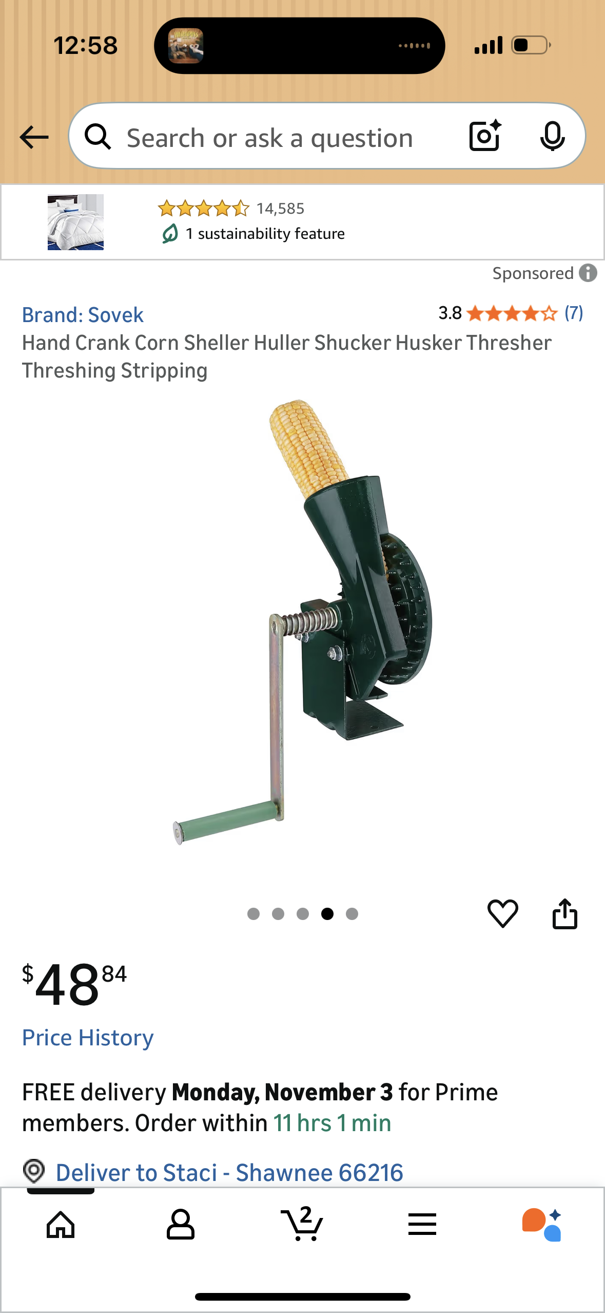 Hand Crank Corn Sheller Huller Shucker Husker Thresher Threshing Stripping