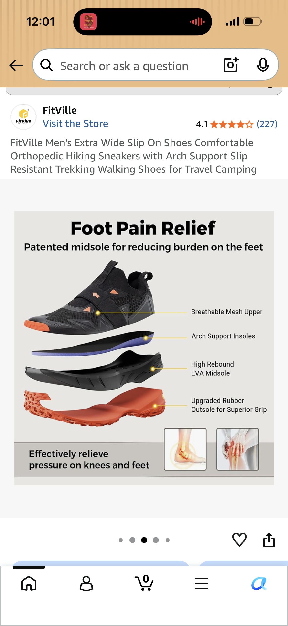 FitVille Men's Extra Wide Slip On Shoes Comfortable Orthopedic Hiking Sneakers with Arch Support Slip Resistant Trekking Walking Shoes for Travel Camping (Size US 8 Men’s Extra Wide)