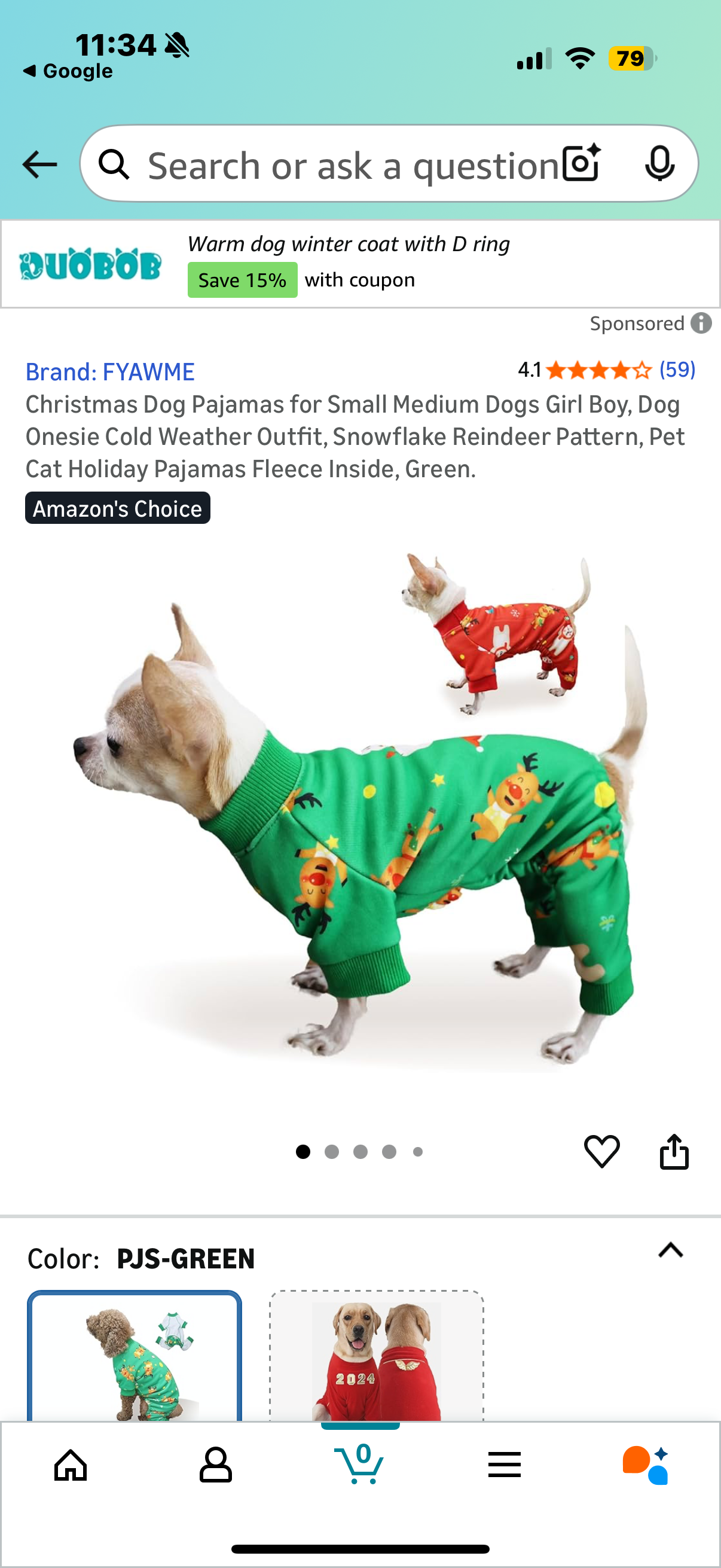 Christmas Dog Pajamas for Small Medium Dogs Girl Boy, Dog Onesie Cold Weather Outfit, Snowflake Reindeer Pattern, Pet Cat Holiday Pajamas Fleece Inside, Green (Size 2XL and XS)