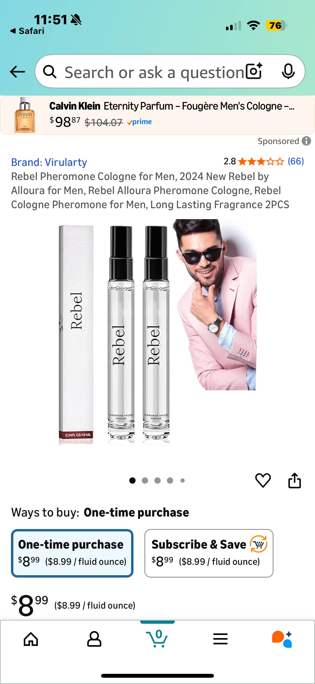 2PCS Rebel Pheromone Cologne - Long Lasting Fragrance for Men