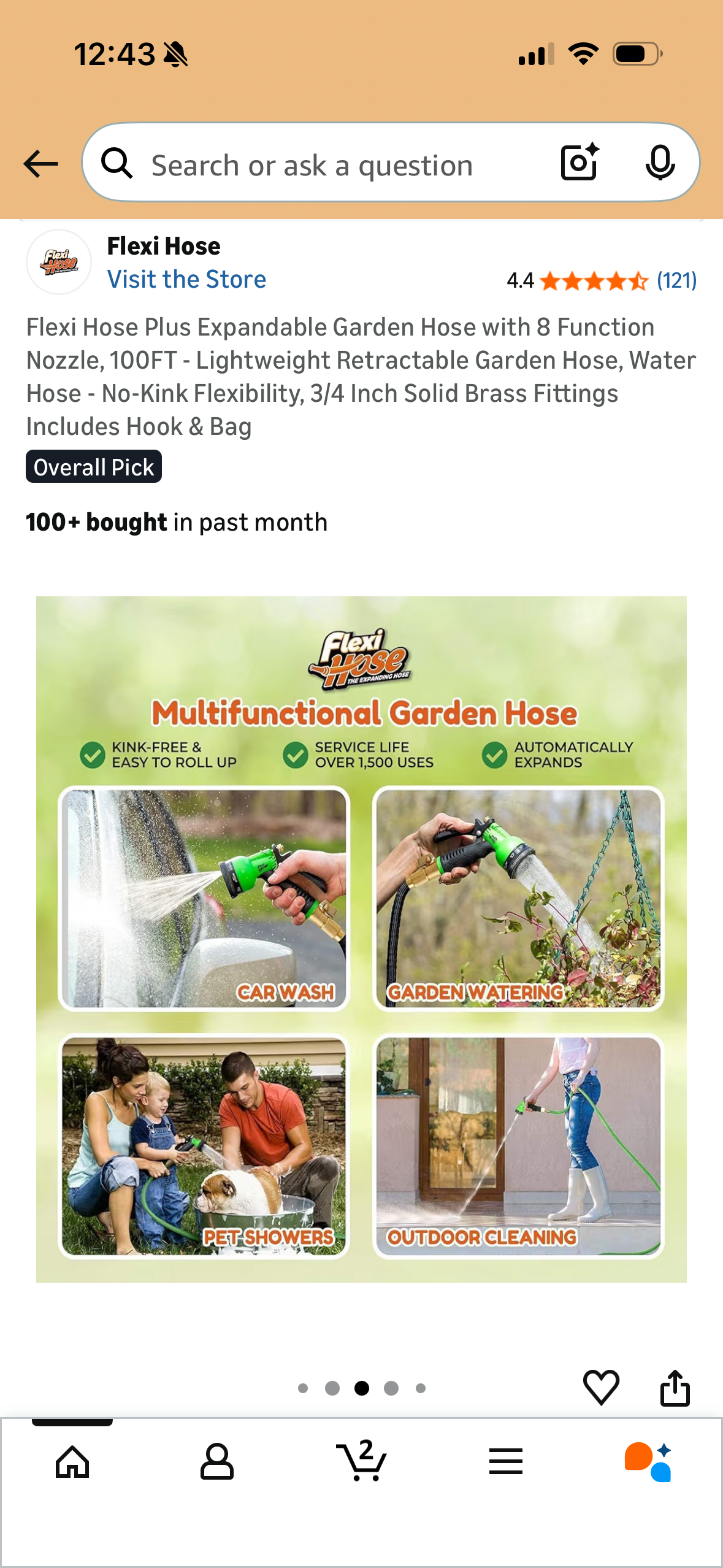 Garden Hose 100ft Water HOse, Copper Bullet Hose, Lightweight Leakproof Watering Hose with 9 Function Nozzle