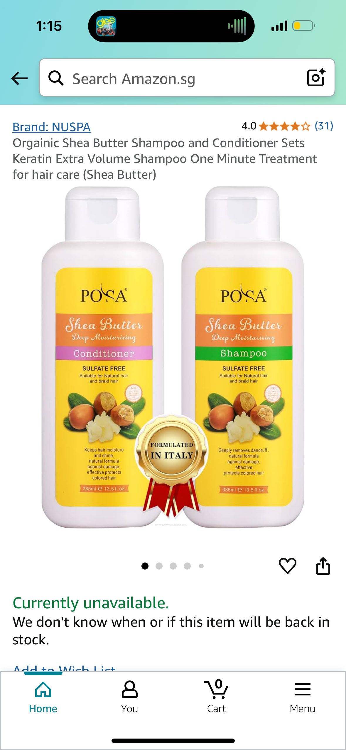 Orgainic Shea Butter Shampoo and Conditioner Sets Keratin Extra Volume Shampoo One Minute Treatment for hair care (Shea Butter)