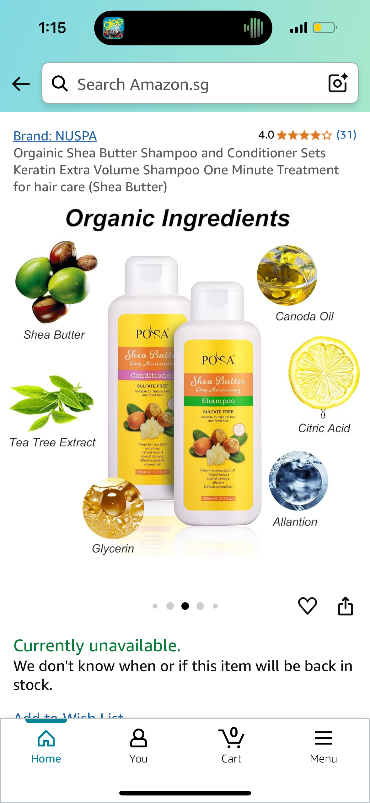 Orgainic Shea Butter Shampoo and Conditioner Sets Keratin Extra Volume Shampoo One Minute Treatment for hair care (Shea Butter)