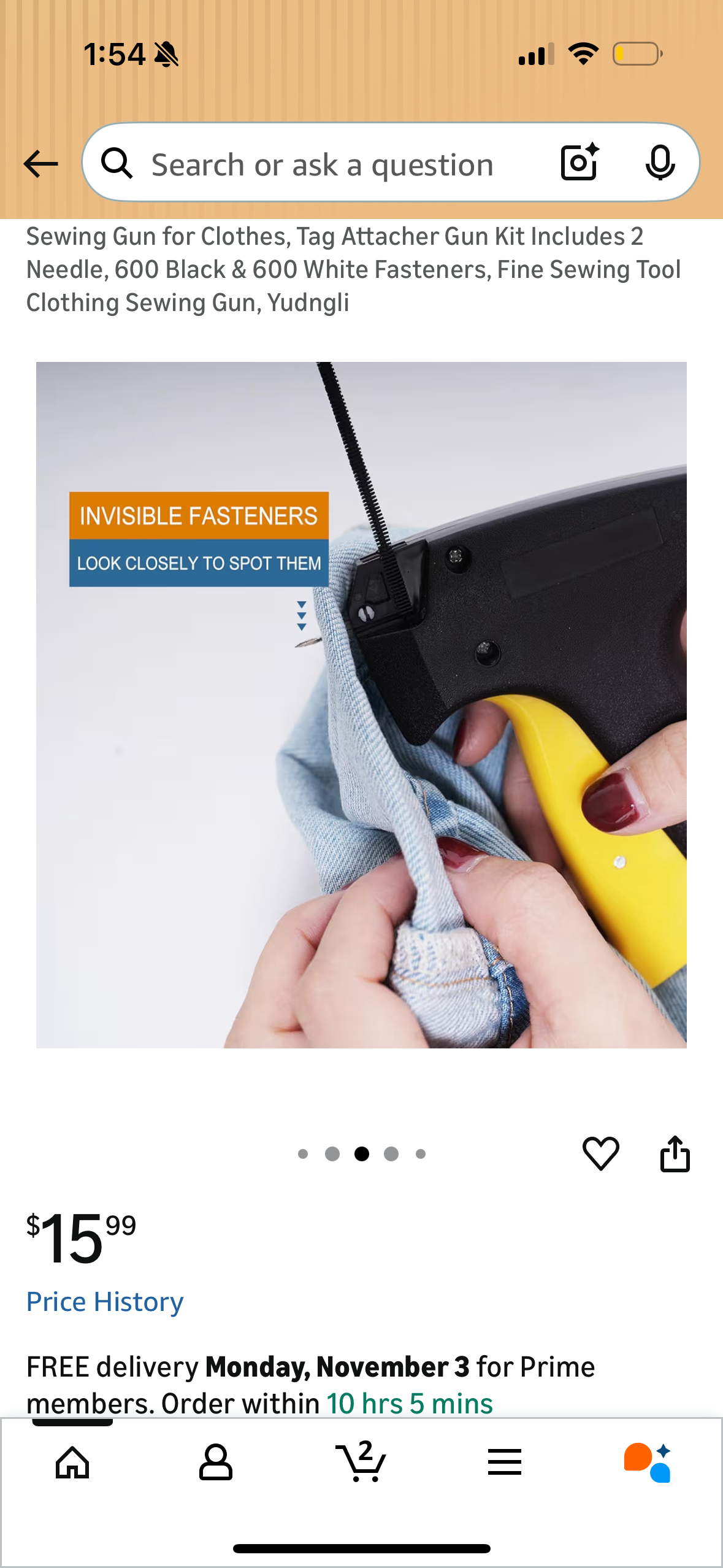 Micro Tagging Gun for Clothes, Fine Stitch Mini Stitch Tag Gun for Clothing, Quick Stitch Clothing Fixer Sewing Hemming Quilting Tagging Gun Kit with 2 Needles, 1000 White & 1000 Black Micro Fasteners