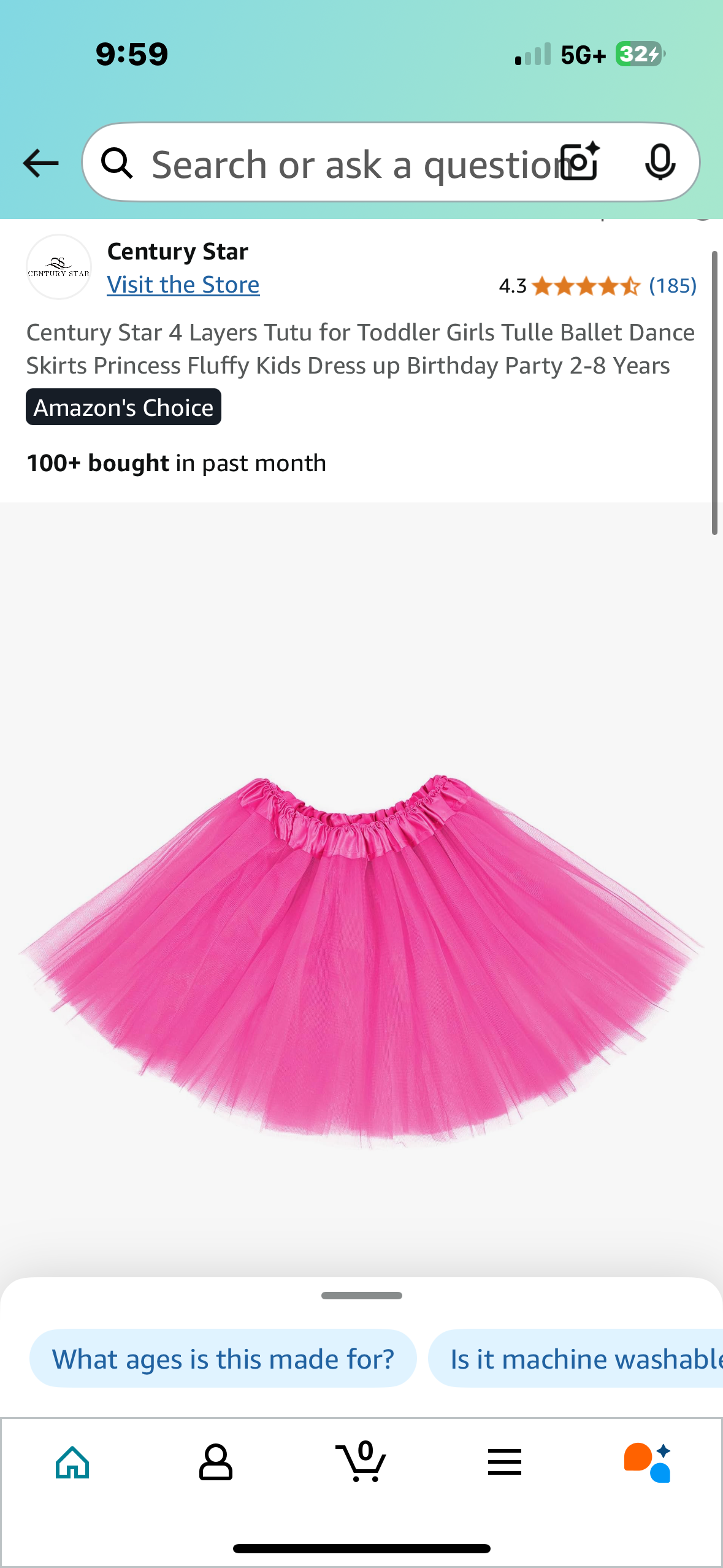 Century Star 4 Layers Tutu for Toddler Girls Tulle Ballet Dance Skirts Princess Fluffy Kids Dress up Birthday Party 2-8 Years