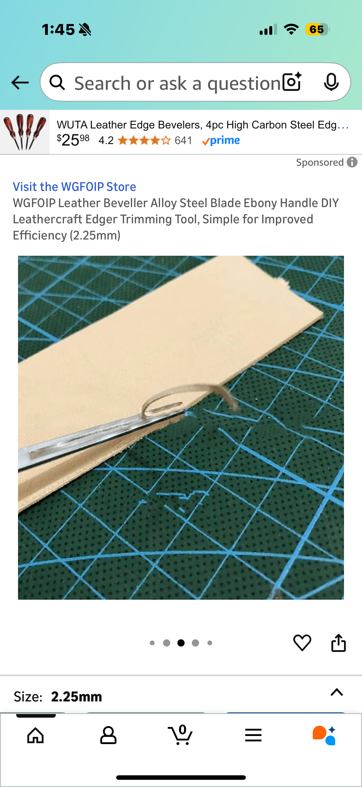 Leather Beveller Alloy Steel Blade Ebony Handle DIY Leathercraft Edger Trimming Tool, Simple for Improved Efficiency (2.25mm)