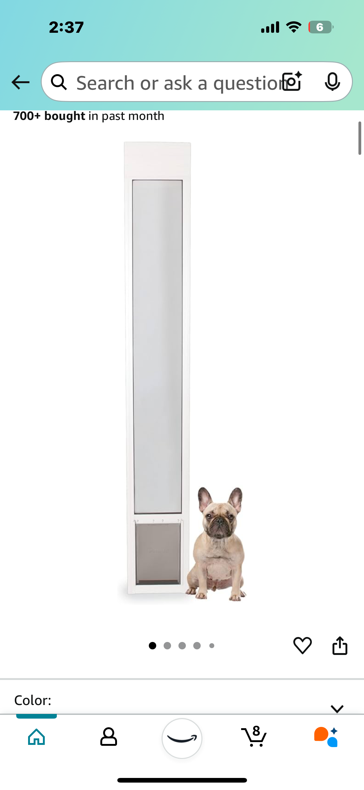 New - PetSafe Doggy Door for Sliding Glass Door, Medium, Dogs Up to 40 lb (R507)