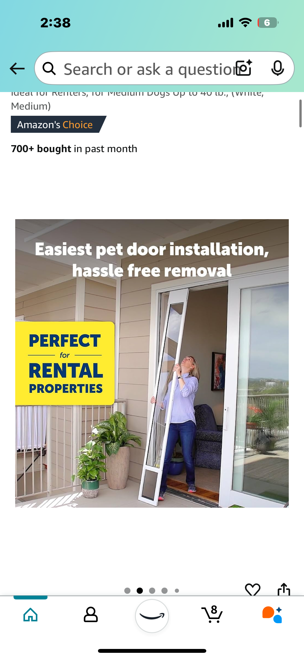 New - PetSafe Doggy Door for Sliding Glass Door, Medium, Dogs Up to 40 lb (R507)