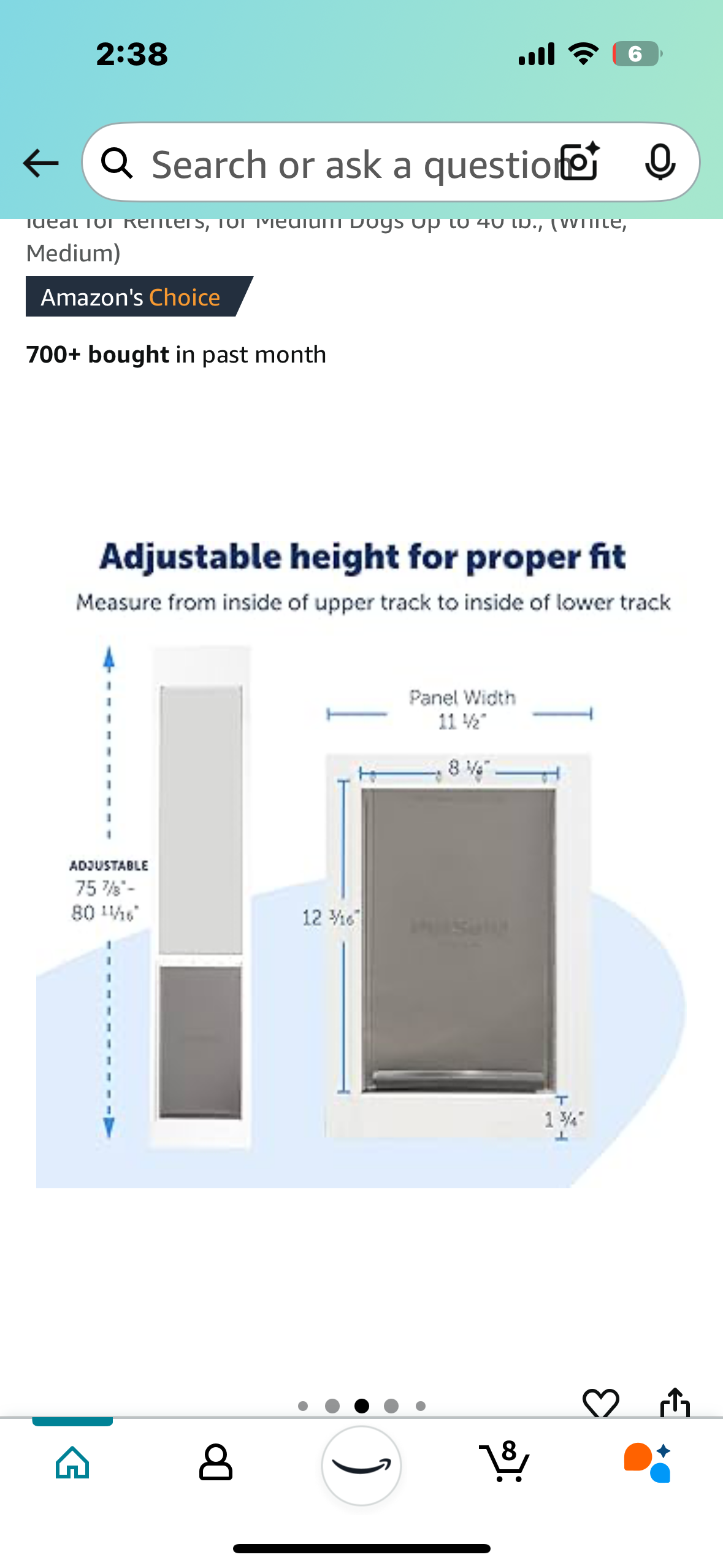New - PetSafe Doggy Door for Sliding Glass Door, Medium, Dogs Up to 40 lb (R507)