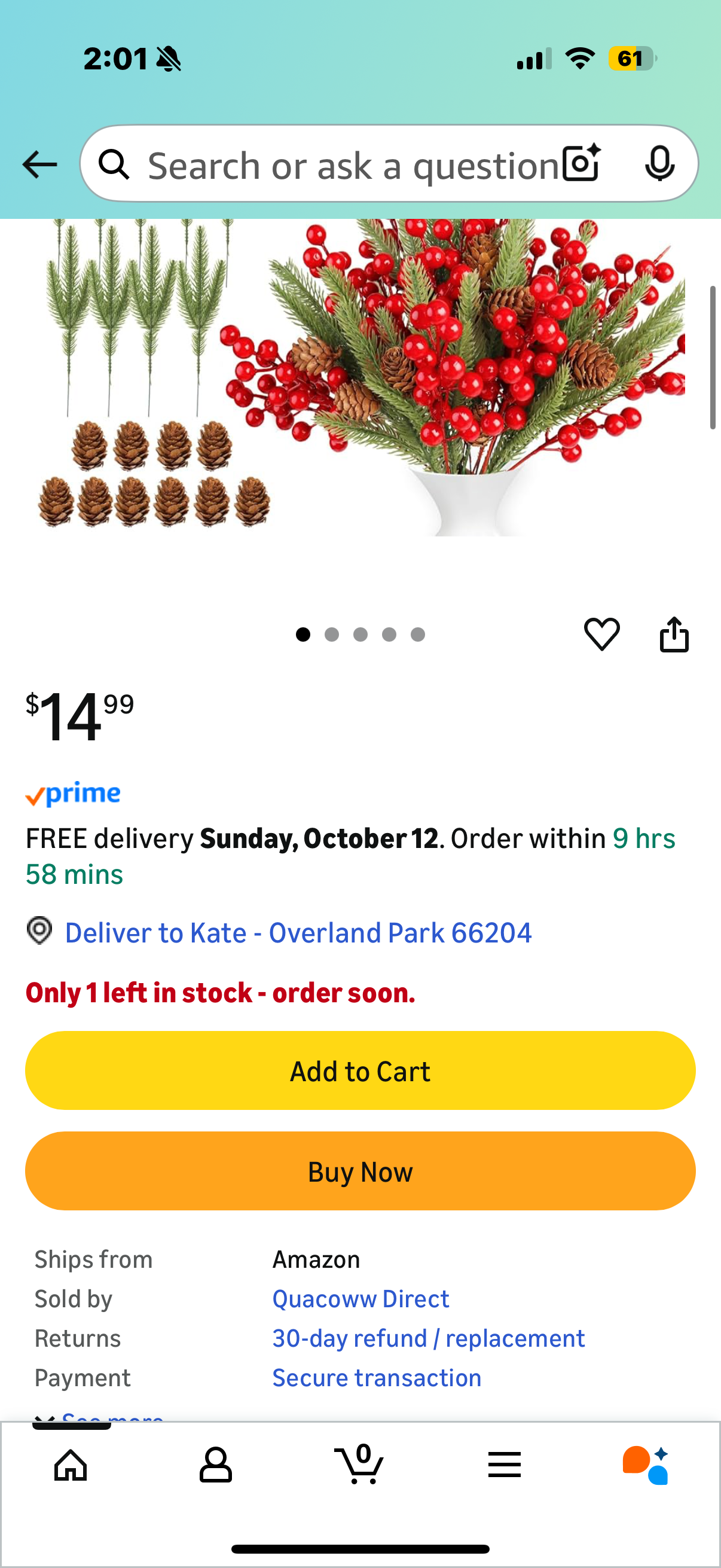 50PCS Artificial Pine Branches with Artificial Red Berry Stems and Natural Pine Cones for Christmas Tree Decorations Christmas Wreath Decorations Xmas Tree Decoration