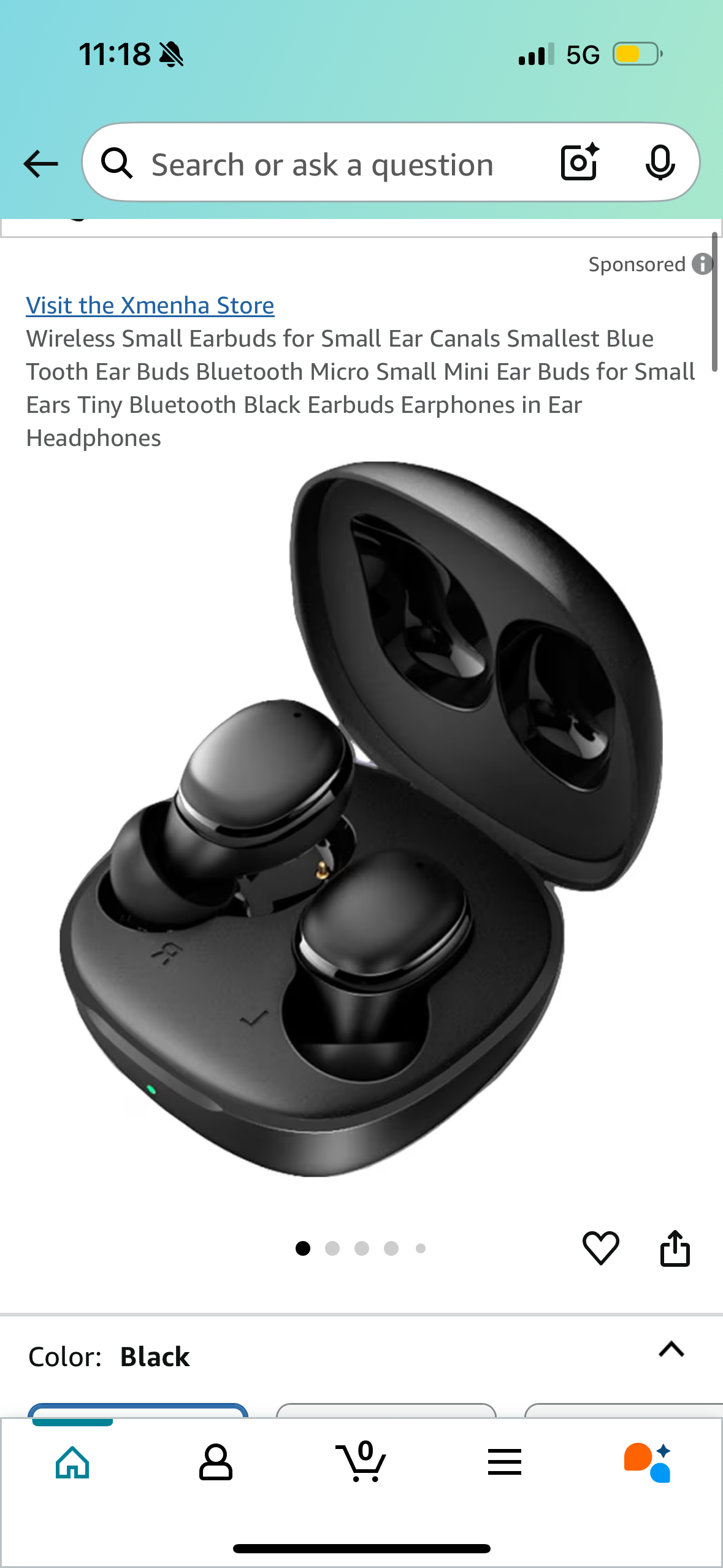 Wireless Small Earbuds for Small Ear Canals Smallest Blue Tooth Ear Buds Bluetooth Micro Small Mini Ear Buds for Small Ears Tiny Bluetooth Black Earbuds Earphones in Ear Headphones