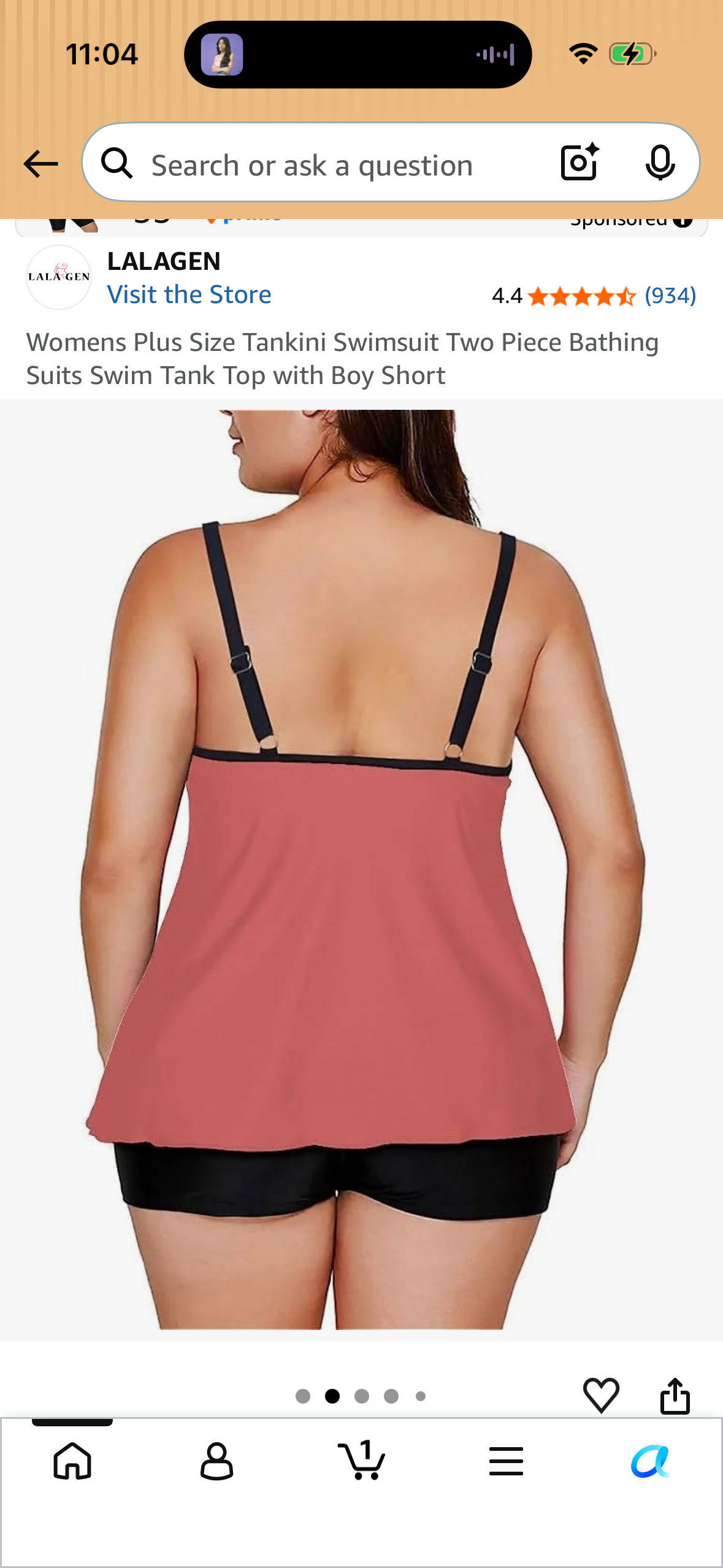 Womens Plus Size Tankini Swimsuit Two Piece Bathing Suits Swim Tank Top with Boy Short (Size 3X-Large)