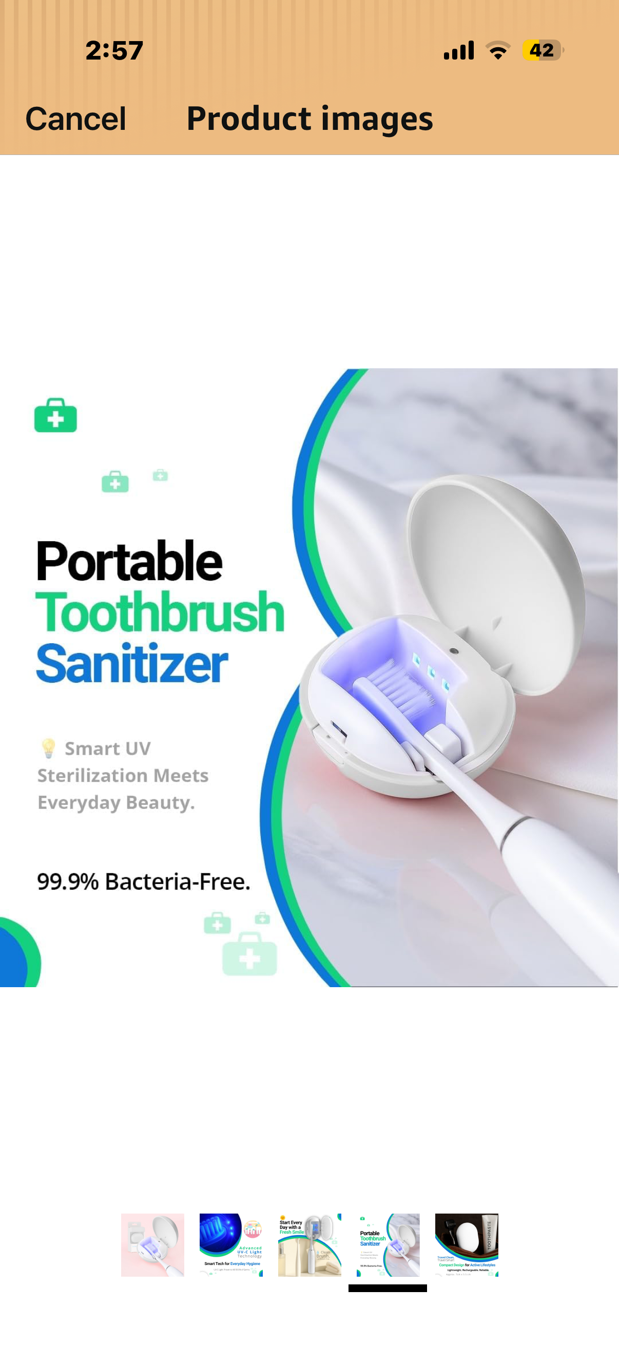 Toothbrush Sanitizer Case, Portable & Rechargeable Tooth Brush Holder with Stand, Fits Most Manual & Slim Electric Toothbrushes, Compact Design for Travel, Wall & Countertop Use