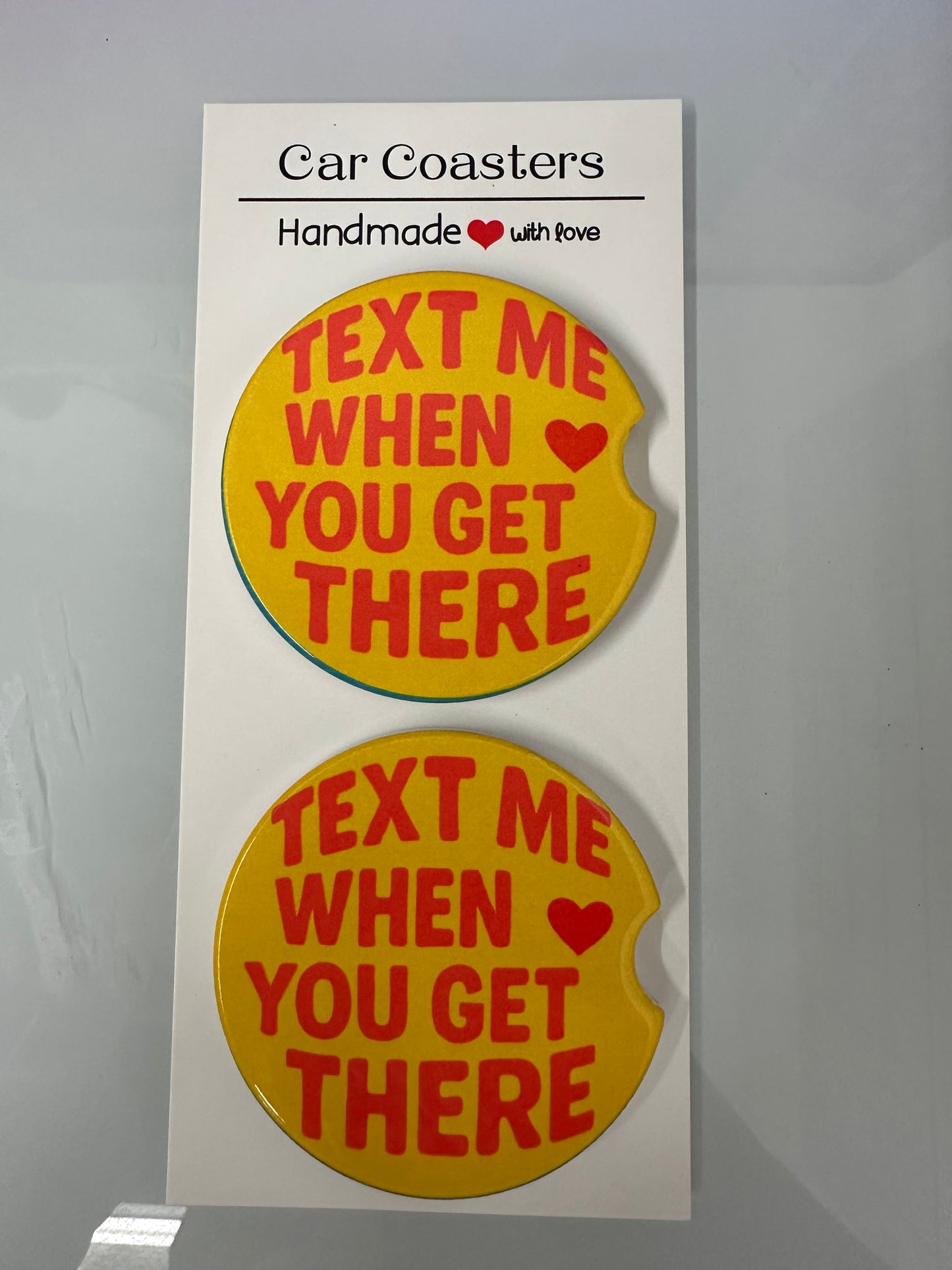 Text Me When you Get There Ceramic Car Coasters for Cupholders