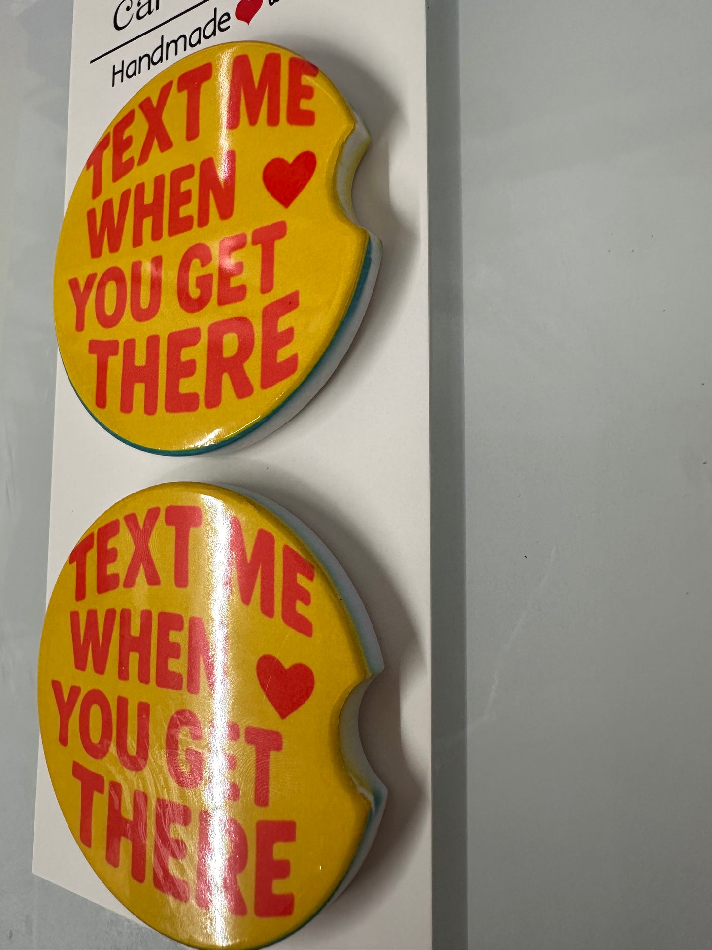 Text Me When you Get There Ceramic Car Coasters for Cupholders