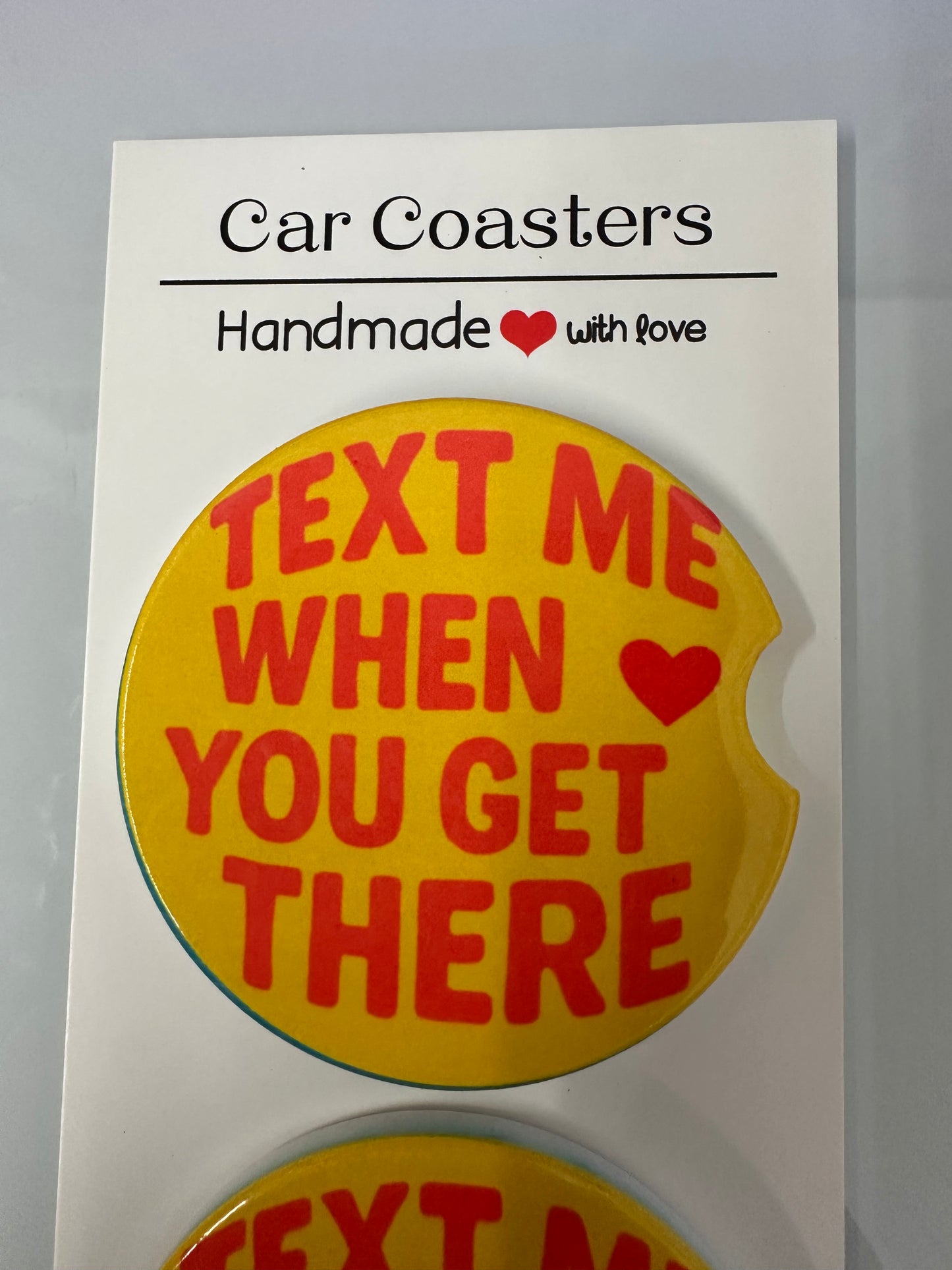 Text Me When you Get There Ceramic Car Coasters for Cupholders