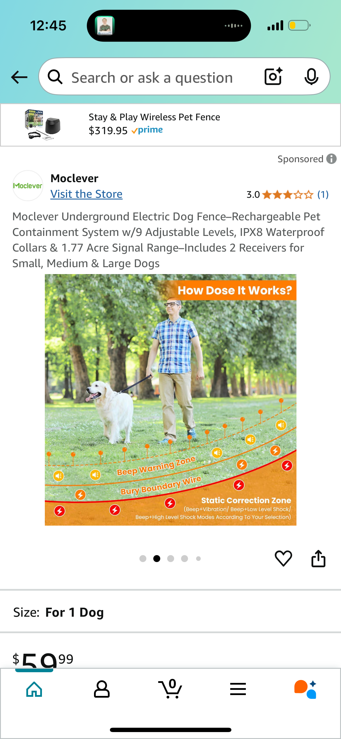 Moclever Underground Electric Dog Fence–Rechargeable Pet Containment System w/9 Adjustable Levels, IPX8 Waterproof Collars & 1.77 Acre Signal Range–Includes 2 Receivers for Small, Medium & Large Dogs