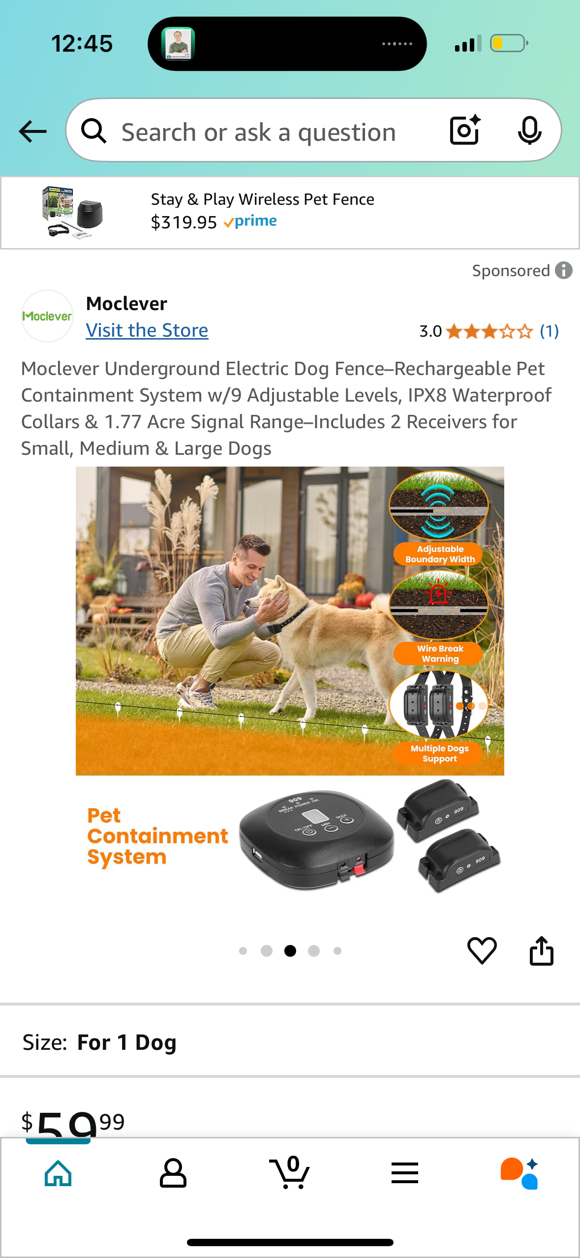 Moclever Underground Electric Dog Fence–Rechargeable Pet Containment System w/9 Adjustable Levels, IPX8 Waterproof Collars & 1.77 Acre Signal Range–Includes 2 Receivers for Small, Medium & Large Dogs