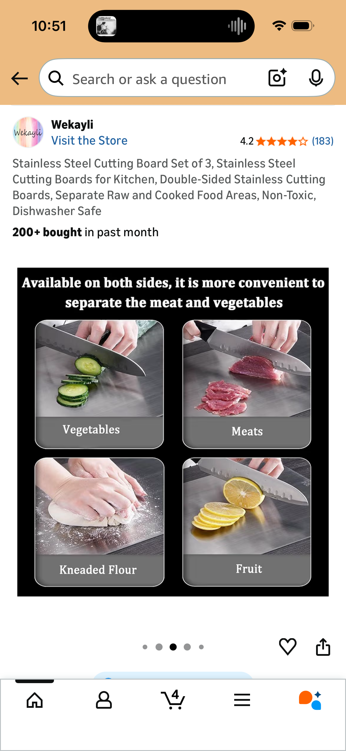 Stainless Steel Cutting Board Set of 3, Stainless Steel Cutting Boards for Kitchen, Double-Sided Stainless Cutting Boards, Separate Raw and Cooked Food Areas, Non-Toxic, Dishwasher Safe