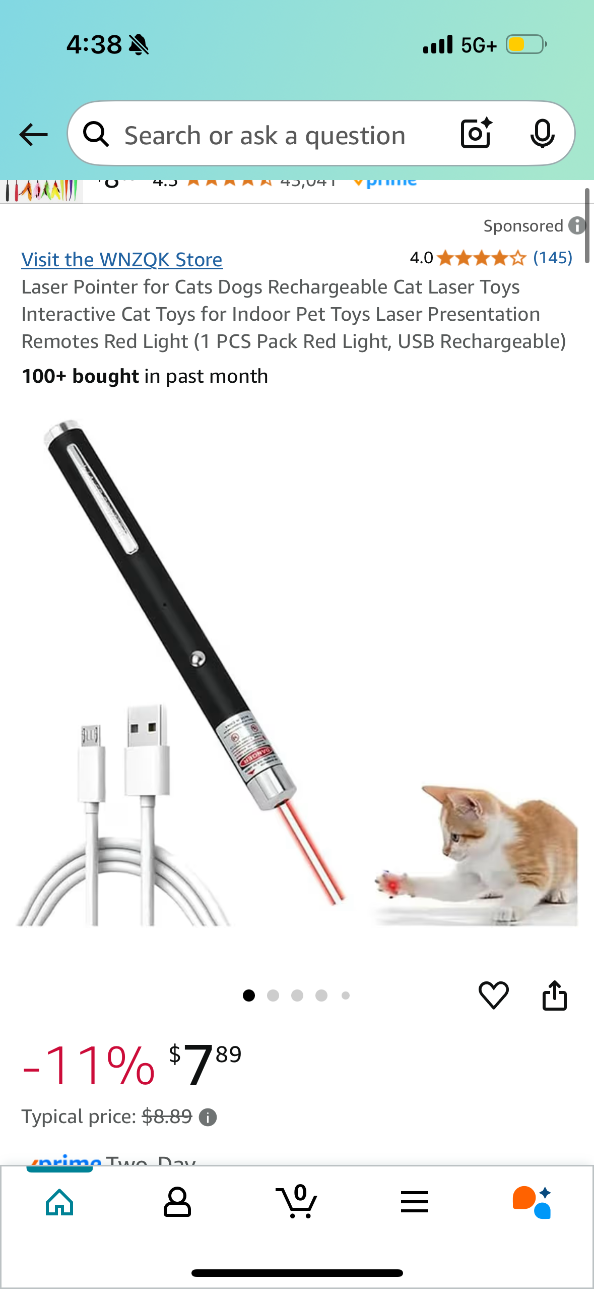 Laser Pointer for Cats Dogs Rechargeable Cat Laser Toys Interactive Cat Toys for Indoor Pet Toys Laser Presentation Remotes Red Light (1 PCS Pack Red Light, USB Rechargeable)