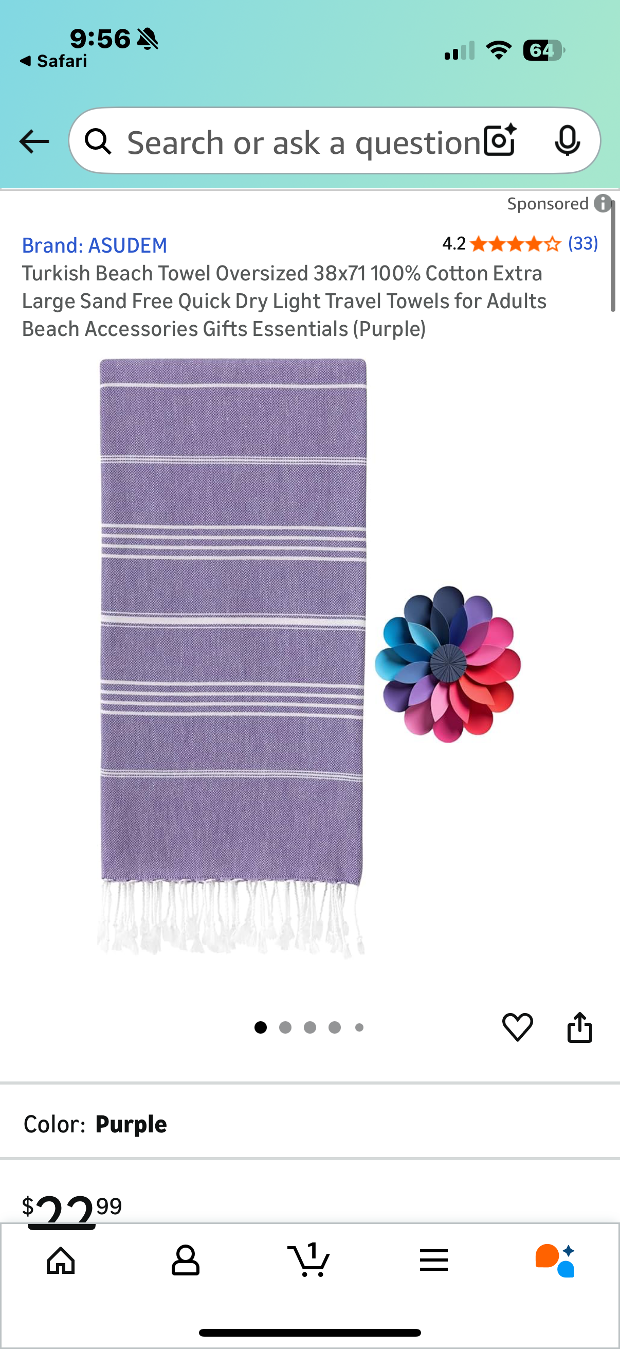 Turkish Beach Towel Oversized 38x71 100% Cotton Extra Large Sand Free Quick Dry Light Travel Towels for Adults Beach Accessories Gifts Essentials