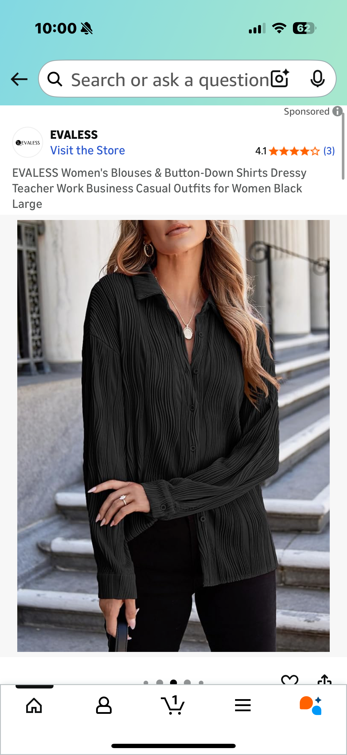 EVALESS Women's Blouses & Button-Down Shirts Dressy Teacher Work Business Casual Outfits for Women Black (Size Large)