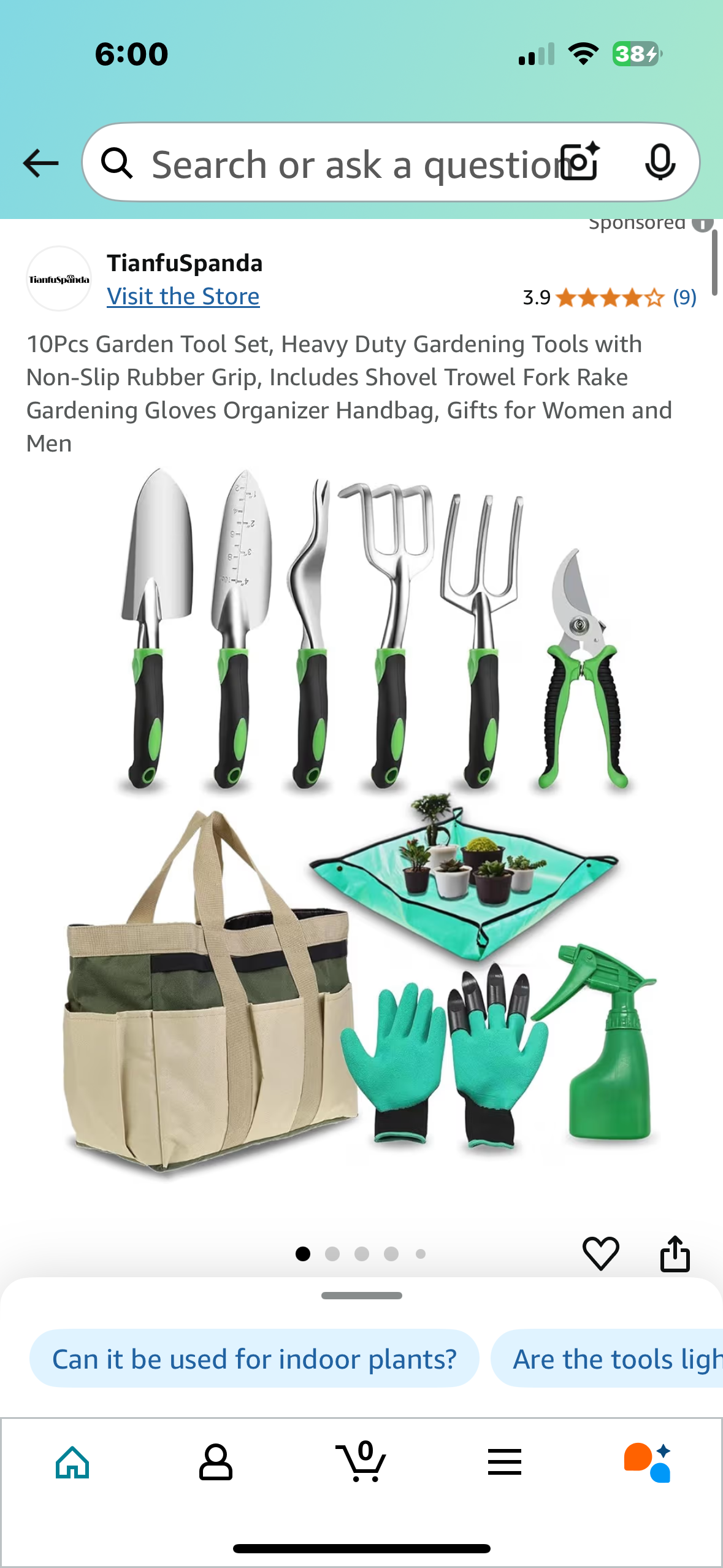 10Pcs Garden Tool Set, Heavy Duty Gardening Tools with Non-Slip Rubber Grip, Includes Shovel Trowel Fork Rake Gardening Gloves Organizer Handbag, Gifts for Women and Men