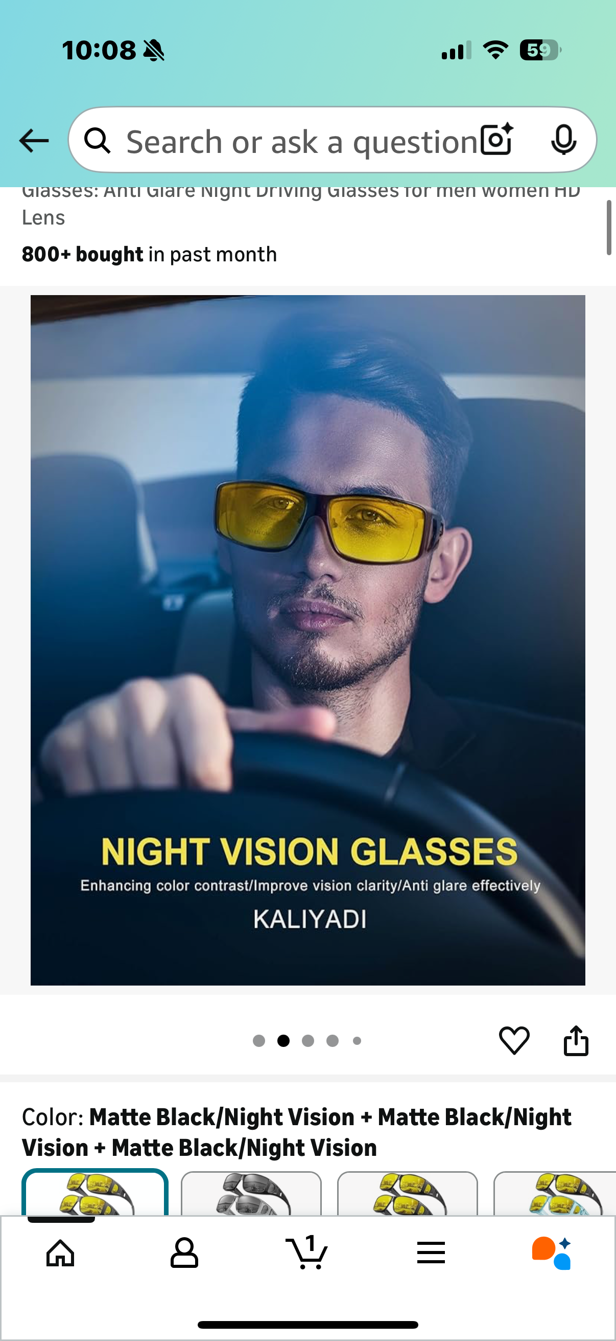 KALIYADI Night-Vision-Glasses Fit-Over-Glasses Wrap-Around Glasses: Anti Glare Night Driving Glasses for men women HD Lens