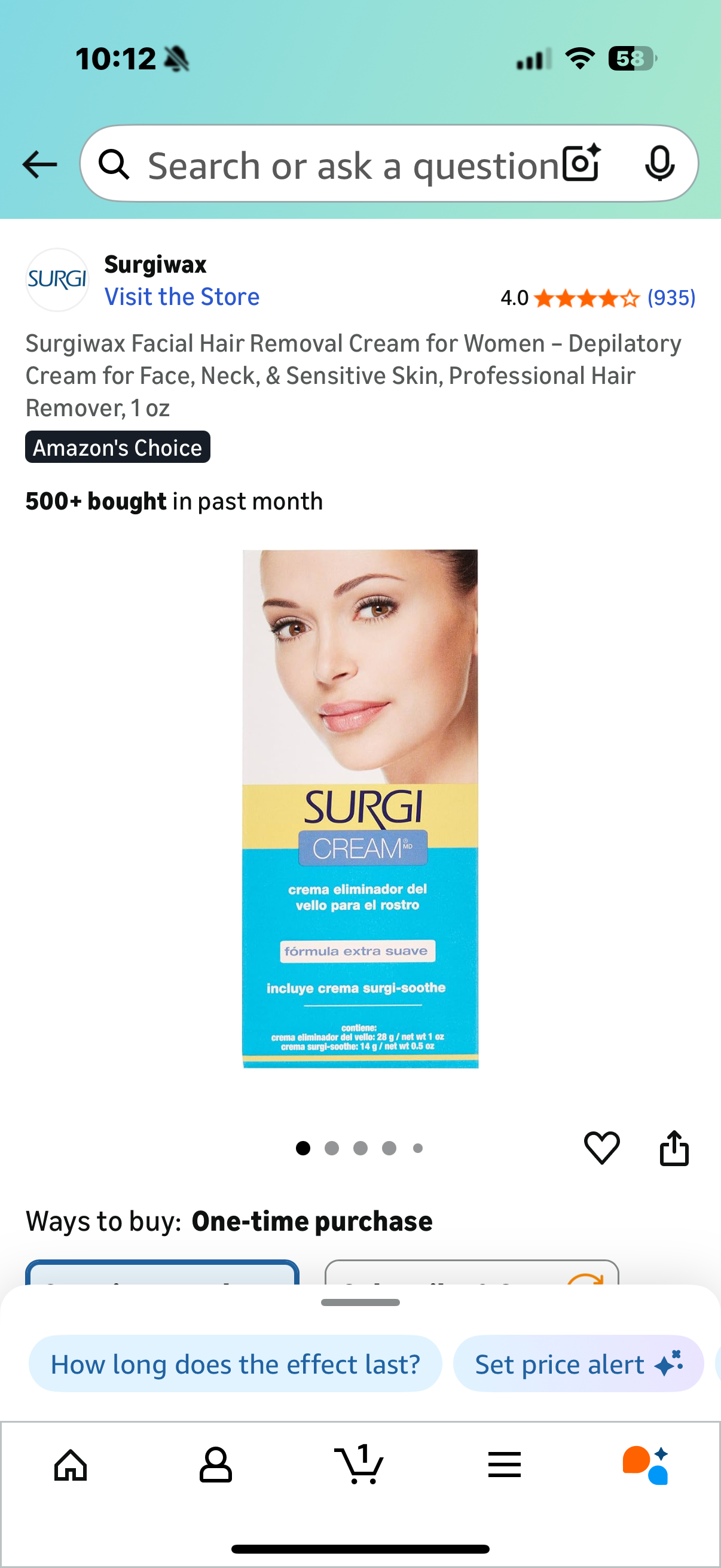 Surgiwax Facial Hair Removal Cream for Women – Depilatory Cream for Face, Neck, & Sensitive Skin, Professional Hair Remover, 1 oz
