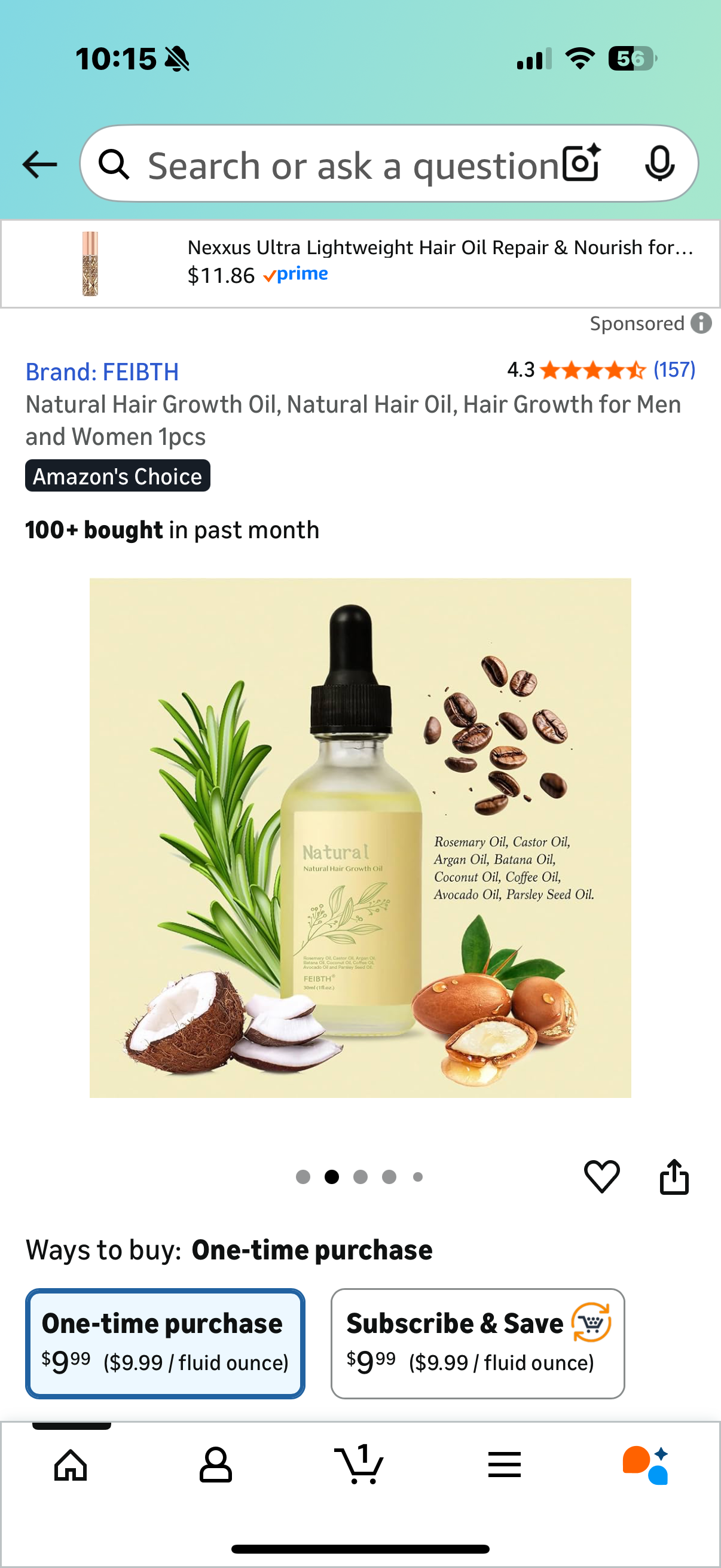 Natural Hair Growth Oil, Natural Hair Oil, Hair Growth for Men and Women 1pcs