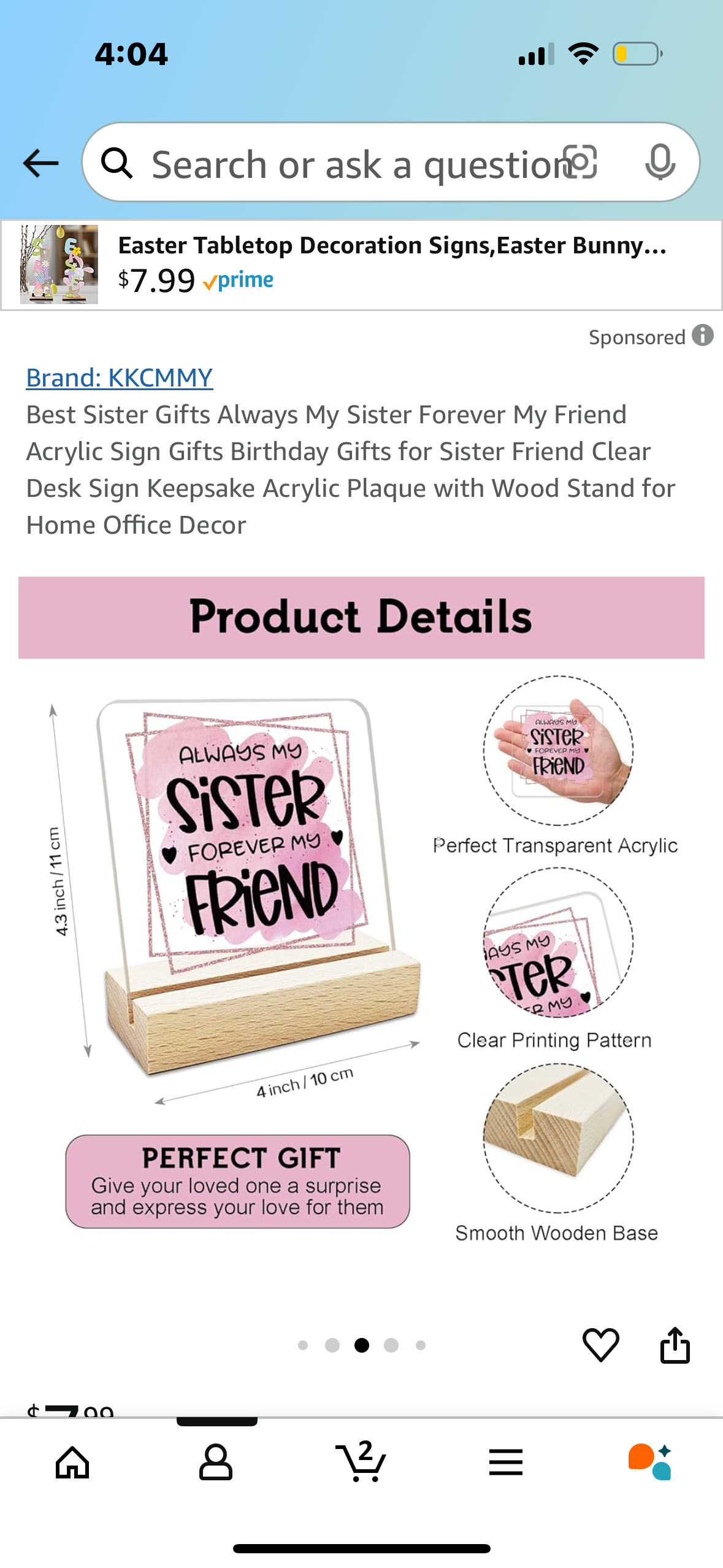 Best Sister Gifts Always My Sister Forever My Friend Acrylic Sign Gifts Birthday Gifts for Sister Friend Clear Desk Sign Keepsake Acrylic Plaque with Wood Stand for Home Office Decor