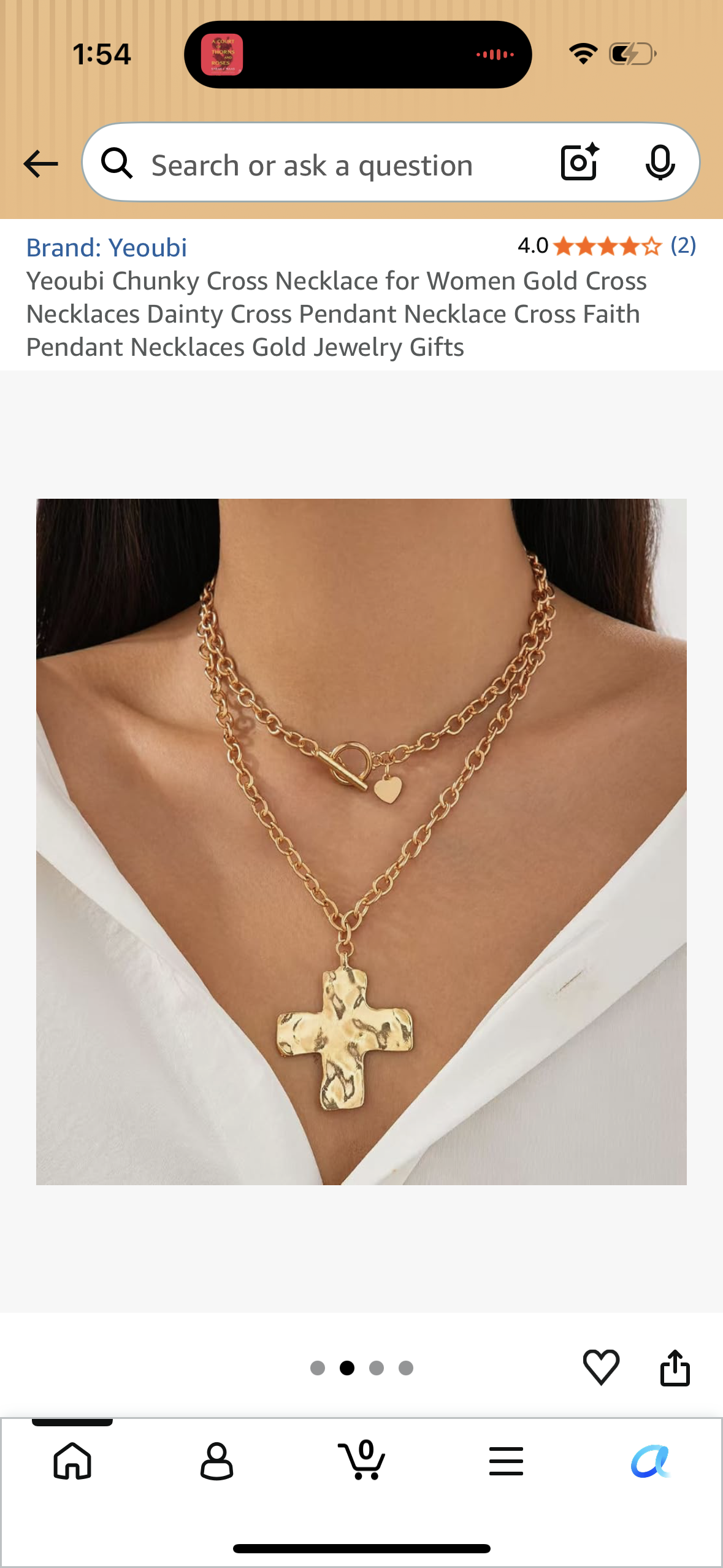 Yeoubi Chunky Cross Necklace for Women Gold Cross Necklaces Dainty Cross Pendant Necklace Cross Faith Pendant Necklaces Gold Jewelry Gifts