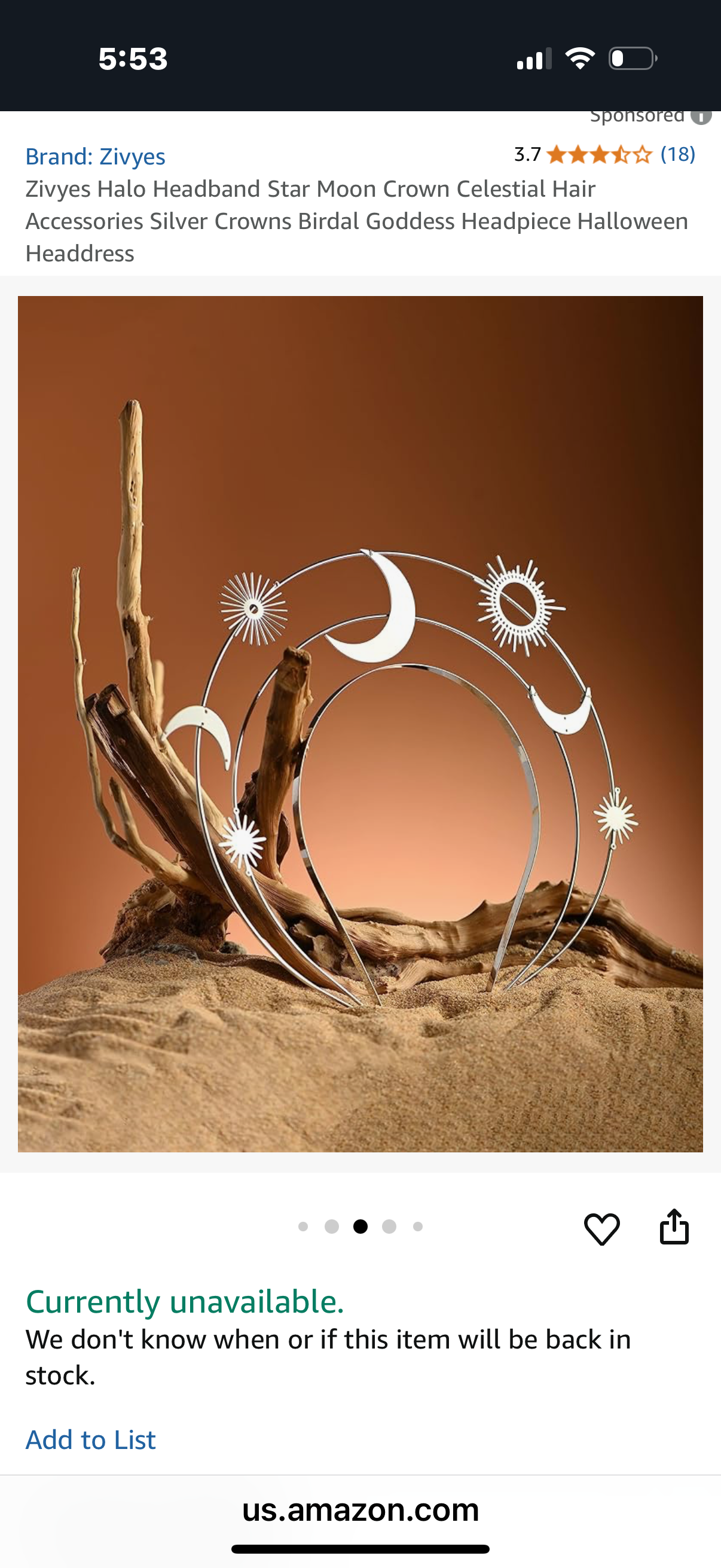 Zivyes Halo Headband Star Moon Crown Celestial Hair Accessories Silver Crowns Birdal Goddess Headpiece Halloween Headdress