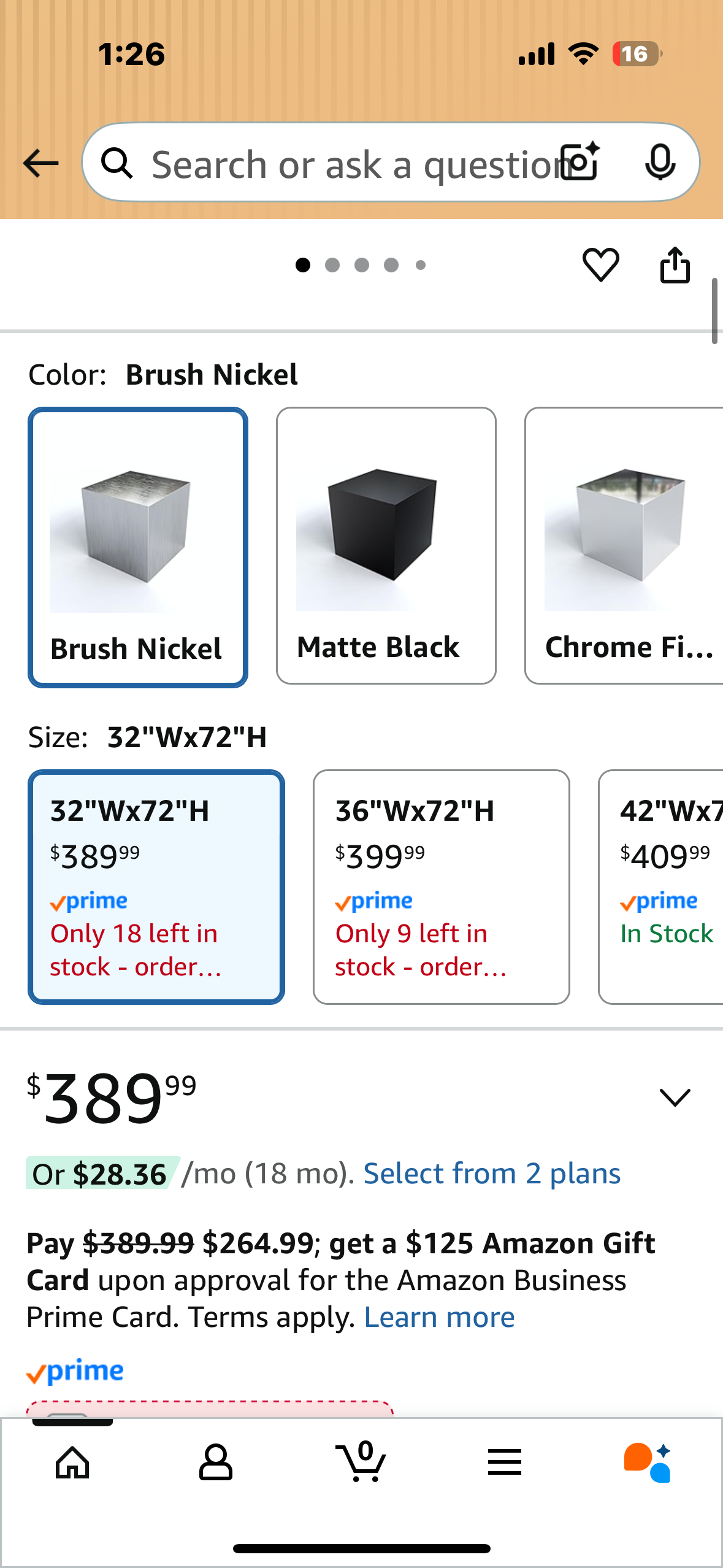 Royal Guard Pivot Glass Shower Door, Semi-Frameless Pivot Swing Glass Shower Door,with 1/4"(6mm) Clear SGCC Tempered Glass, Reversible Installation, 28-32" W x 72" H,Brush Nickel (B1118)