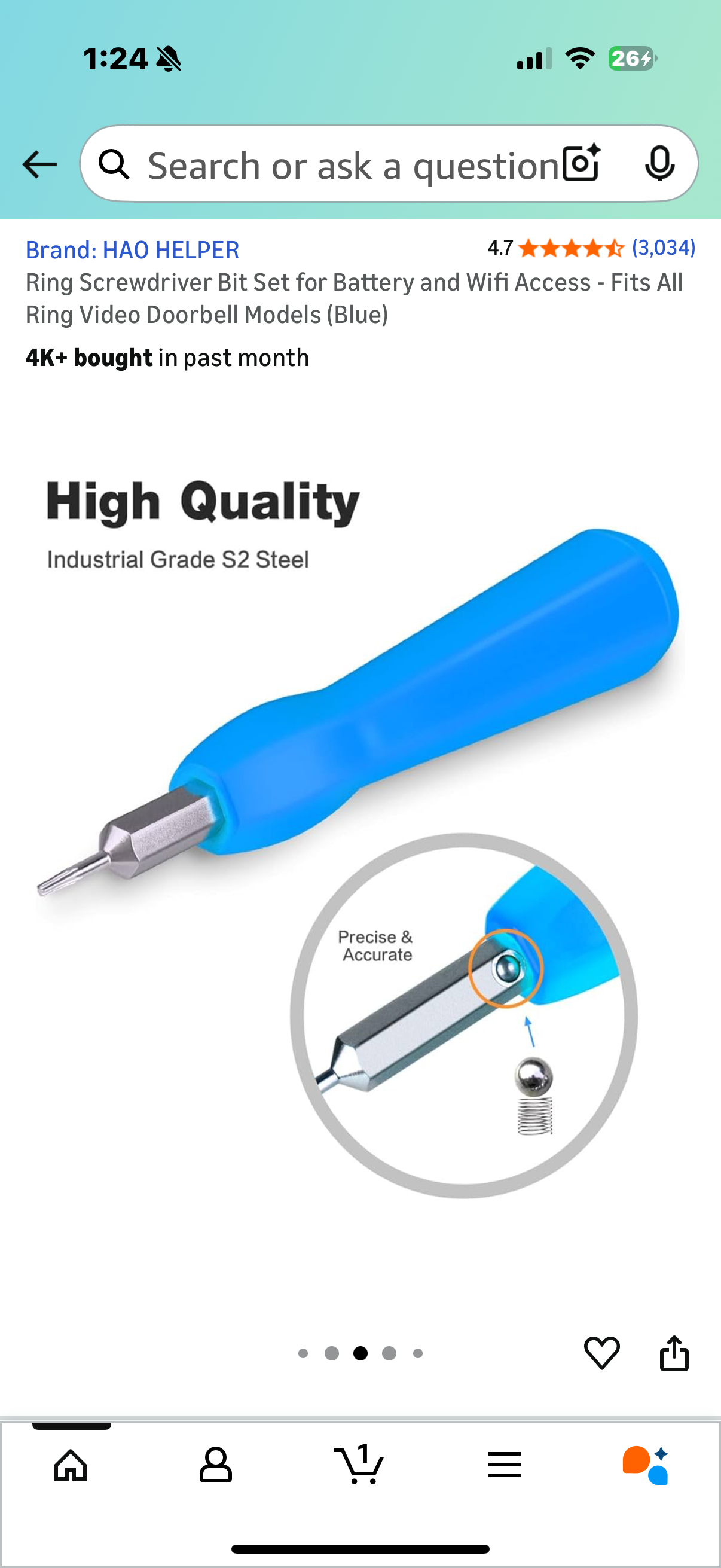 2 packages Screwdriver Bit Set for Battery and Wifi Access - Fits All Ring Video Doorbell Models (Blue)