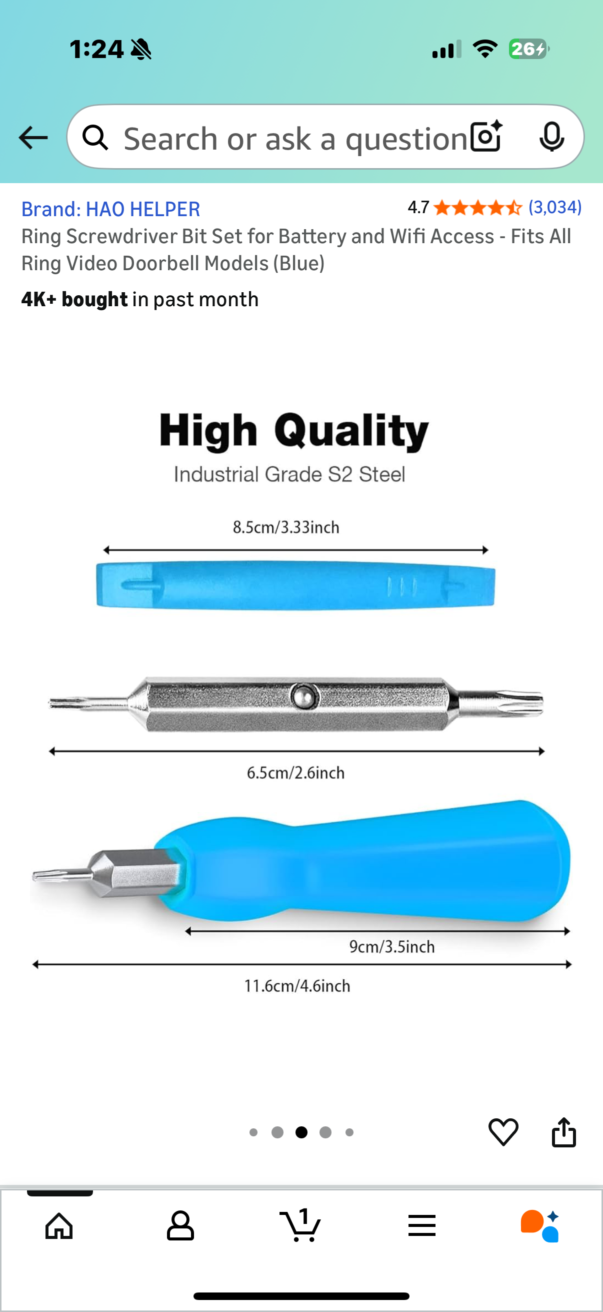 2 packages Screwdriver Bit Set for Battery and Wifi Access - Fits All Ring Video Doorbell Models (Blue)