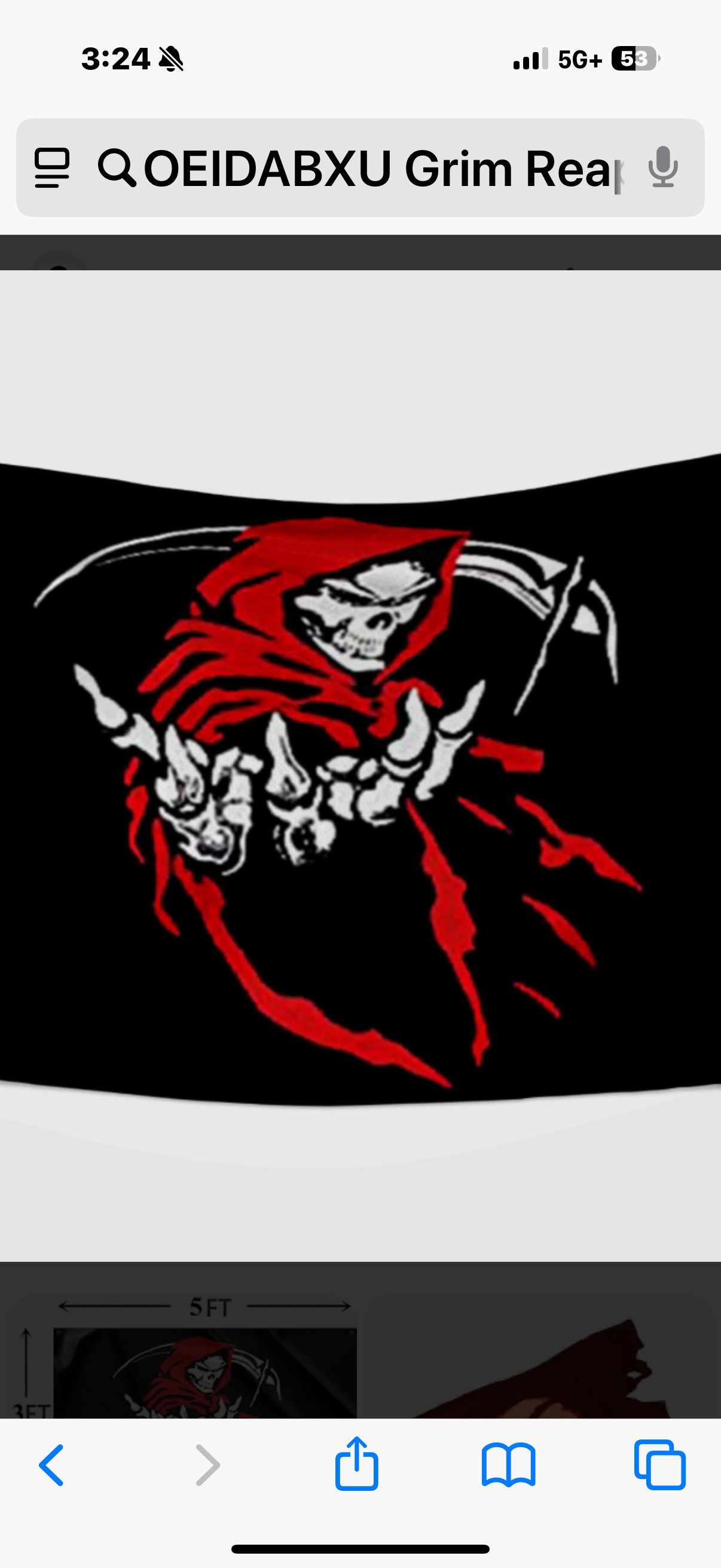 OEIDABXU Grim Reaper Flag 5x8FT Durable 100D Polyester Fabric Screen Printed With 2 Rows Stitched and 4 Rust Proof Buttonhole Funny Man Cave Frat Wall Decor For Indoor & Outdoor Decorations (5x8FT)