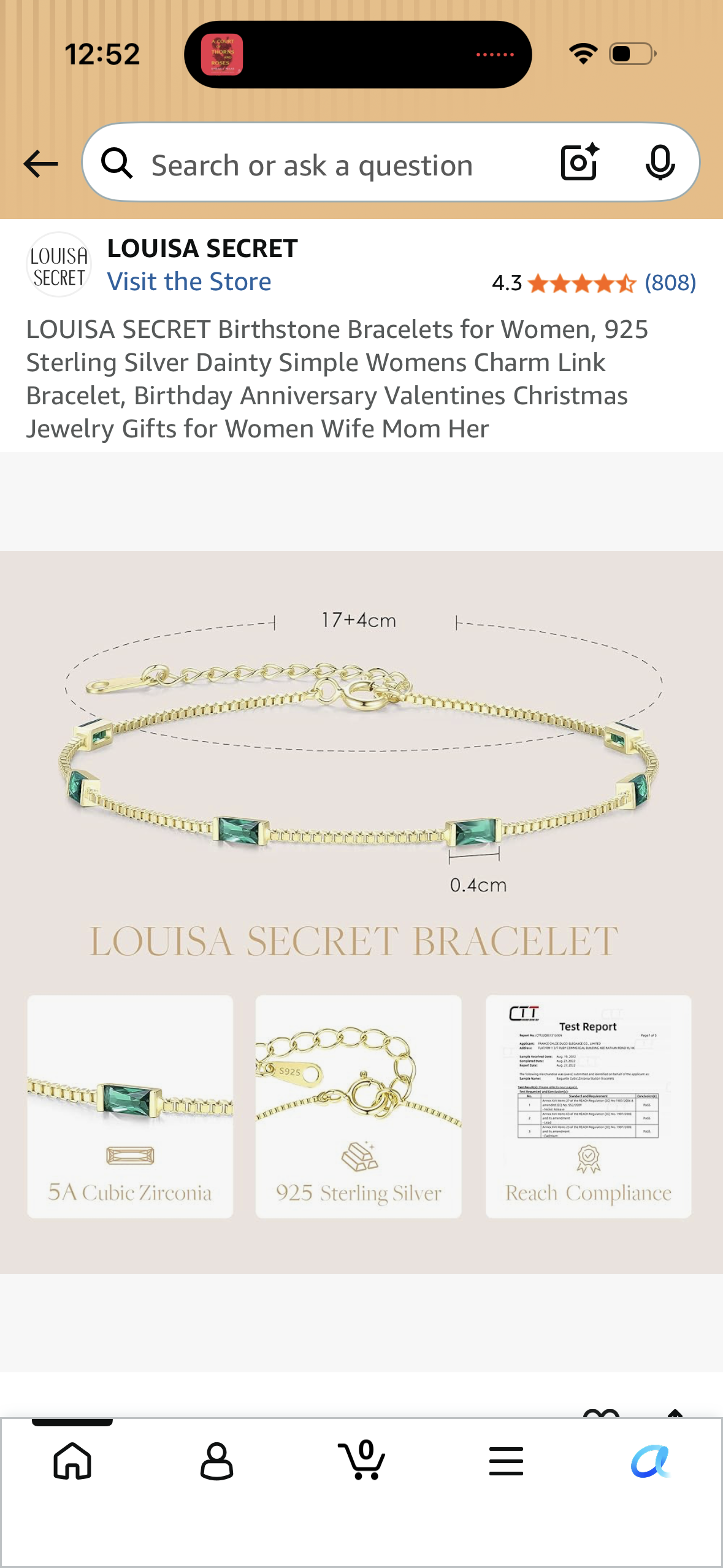 LOUISA SECRET Birthstone Bracelets for Women, 925 Sterling Silver Dainty Simple Womens Charm Link Bracelet, Birthday Anniversary Valentines Christmas Jewelry Gifts for Women Wife Mom Her (May)