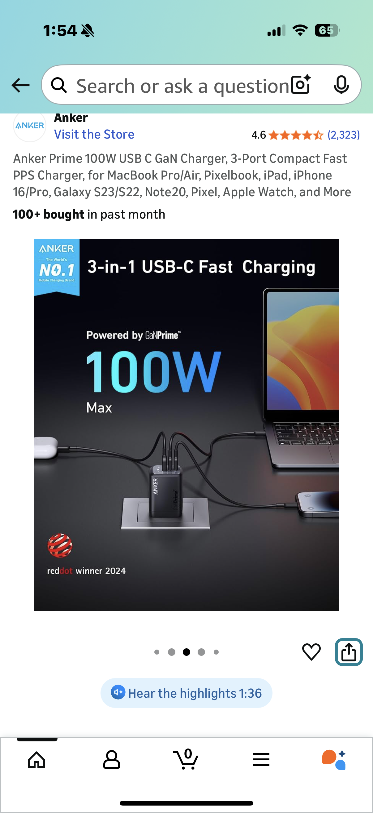 Anker Prime 100W USB C GaN Charger, 3-Port Compact Fast PPS Charger, for MacBook Pro/Air, Pixelbook, iPad, iPhone 16/Pro, Galaxy S23/S22, Note20, Pixel, Apple Watch, and More