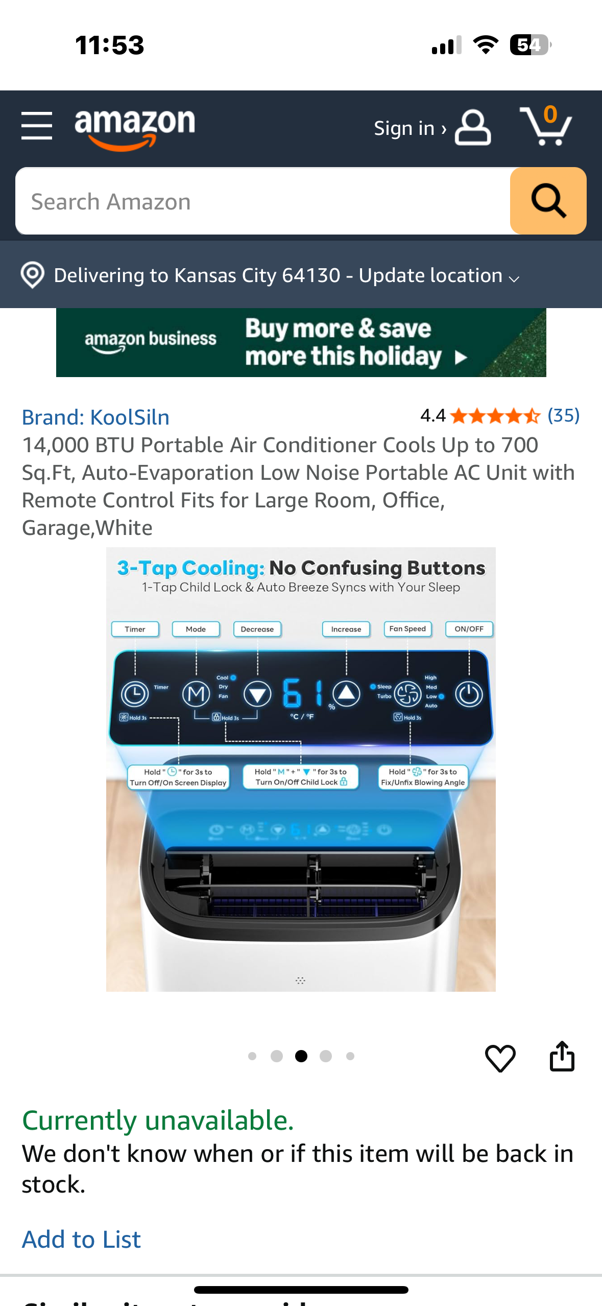 14,000 BTU Portable Air Conditioner, Cools Up to 700 Sq.Ft, Auto-Evaporation, Low Noise Portable AC Unit with Remote Control, for Home, Office, Garage, White (R705)