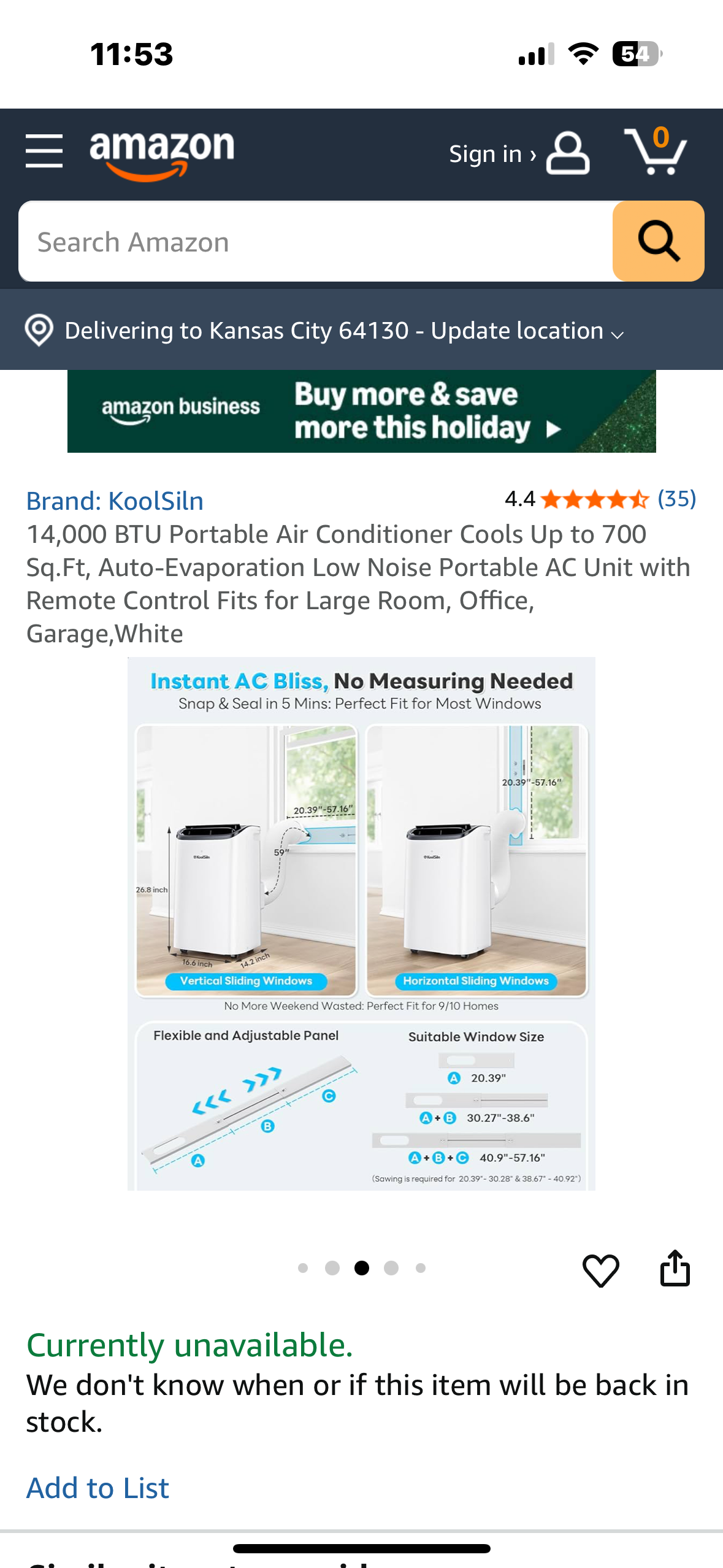 14,000 BTU Portable Air Conditioner, Cools Up to 700 Sq.Ft, Auto-Evaporation, Low Noise Portable AC Unit with Remote Control, for Home, Office, Garage, White (R705)