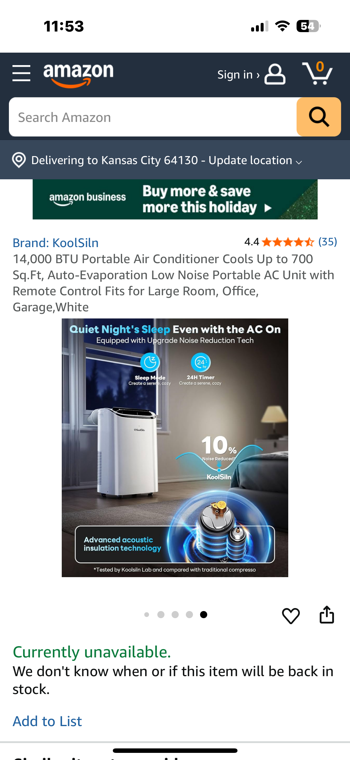 14,000 BTU Portable Air Conditioner, Cools Up to 700 Sq.Ft, Auto-Evaporation, Low Noise Portable AC Unit with Remote Control, for Home, Office, Garage, White (R705)