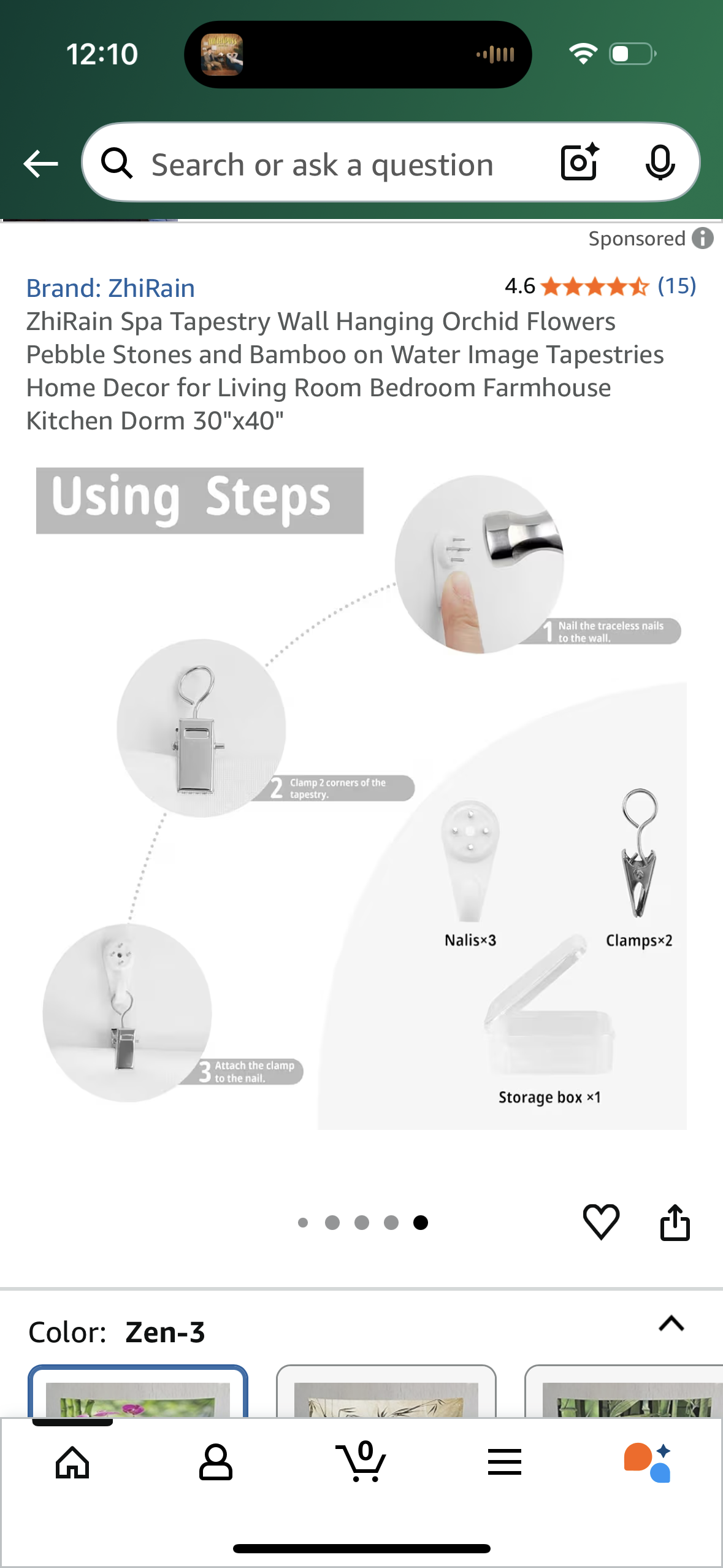 ZhiRain Spa Tapestry Wall Hanging Orchid Flowers Pebble Stones and Bamboo on Water Image Tapestries Home Decor for Living Room Bedroom Farmhouse Kitchen Dorm 30"x40"