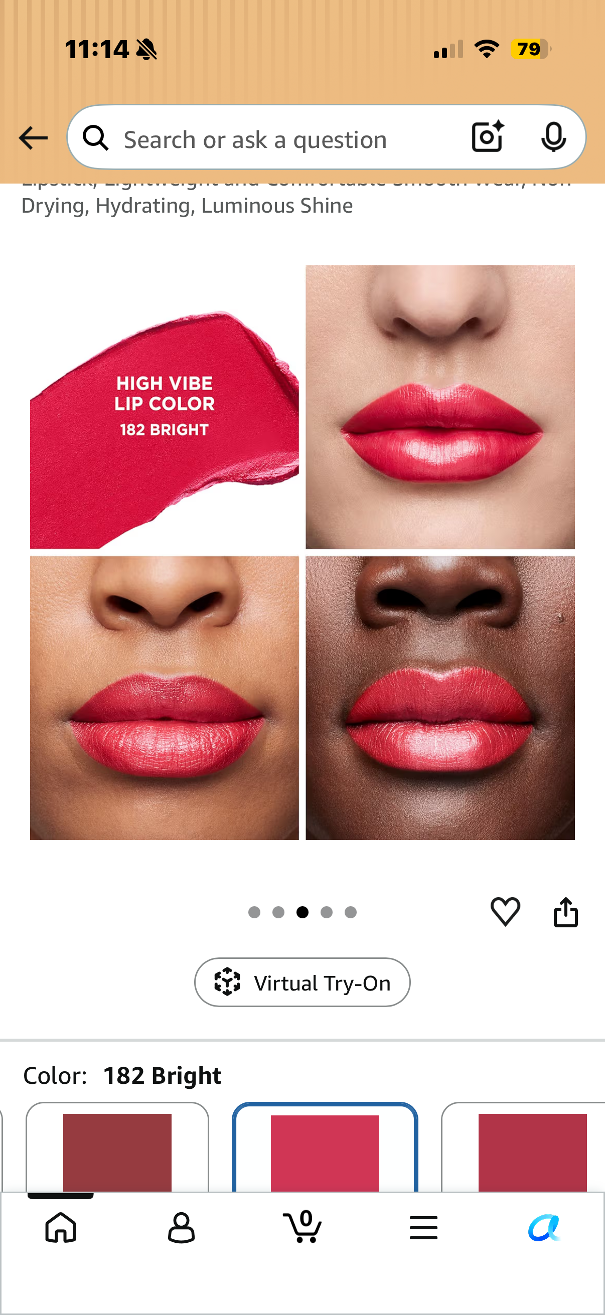 Laura Mercier High Vibe Lip Color, 6HR Long Lasting Lipstick, Lightweight and Comfortable Smooth Wear, Non-Drying, Hydrating, Luminous Shine BRIGHT