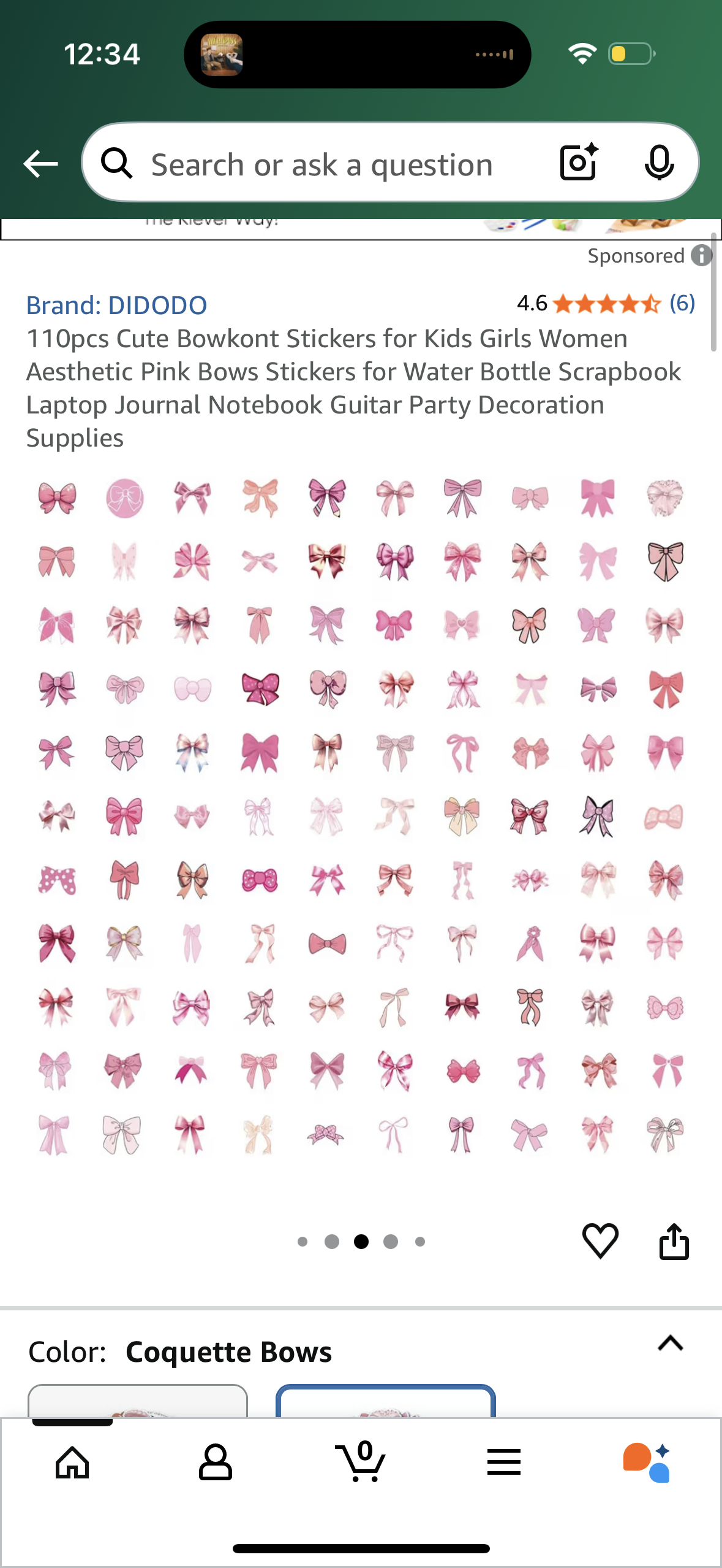 ‼️2 for $3‼️ 110pcs Cute Bowkont Stickers for Kids Girls Women Aesthetic Pink Bows Stickers for Water Bottle Scrapbook Laptop Journal Notebook Guitar Party Decoration Supplies