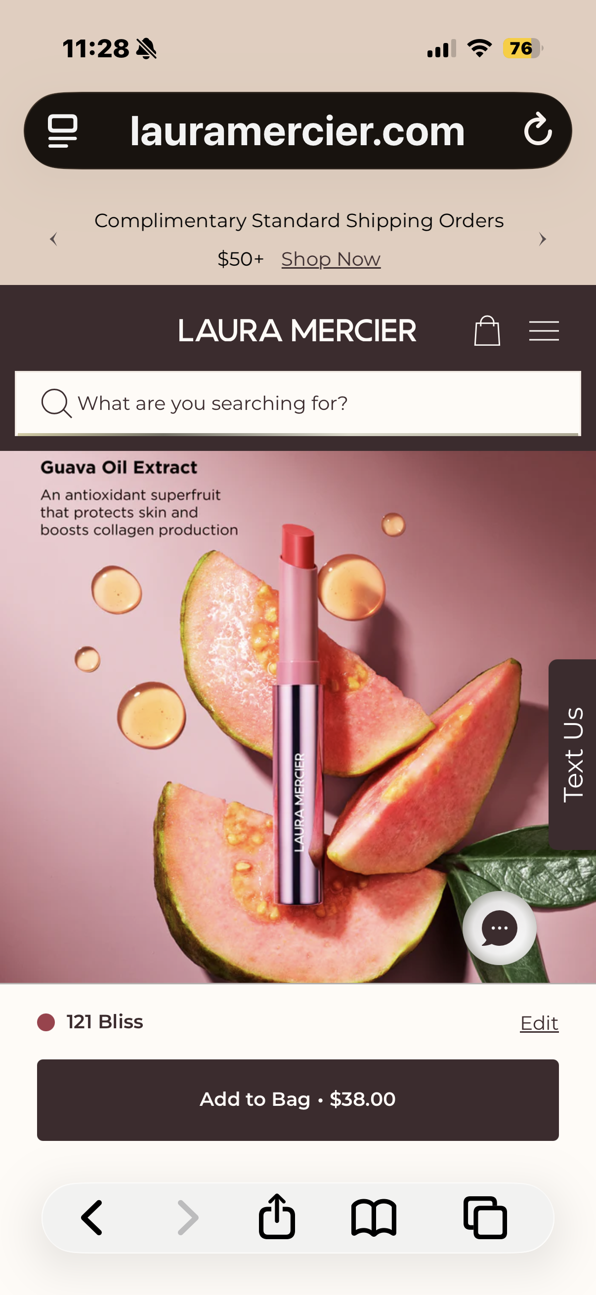 Laura Mercier High Vibe Lip Color, 6HR Long Lasting Lipstick, Lightweight and Comfortable Smooth Wear, Non-Drying, Hydrating, Luminous Shine BLISS